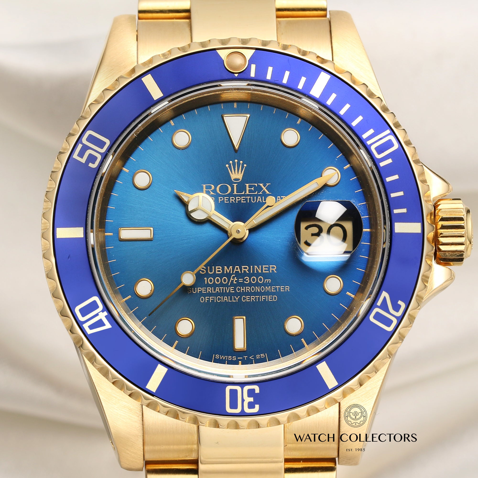 Rolex Submariner 16618 18K Yellow Gold Second Hand Watch Collectors 2