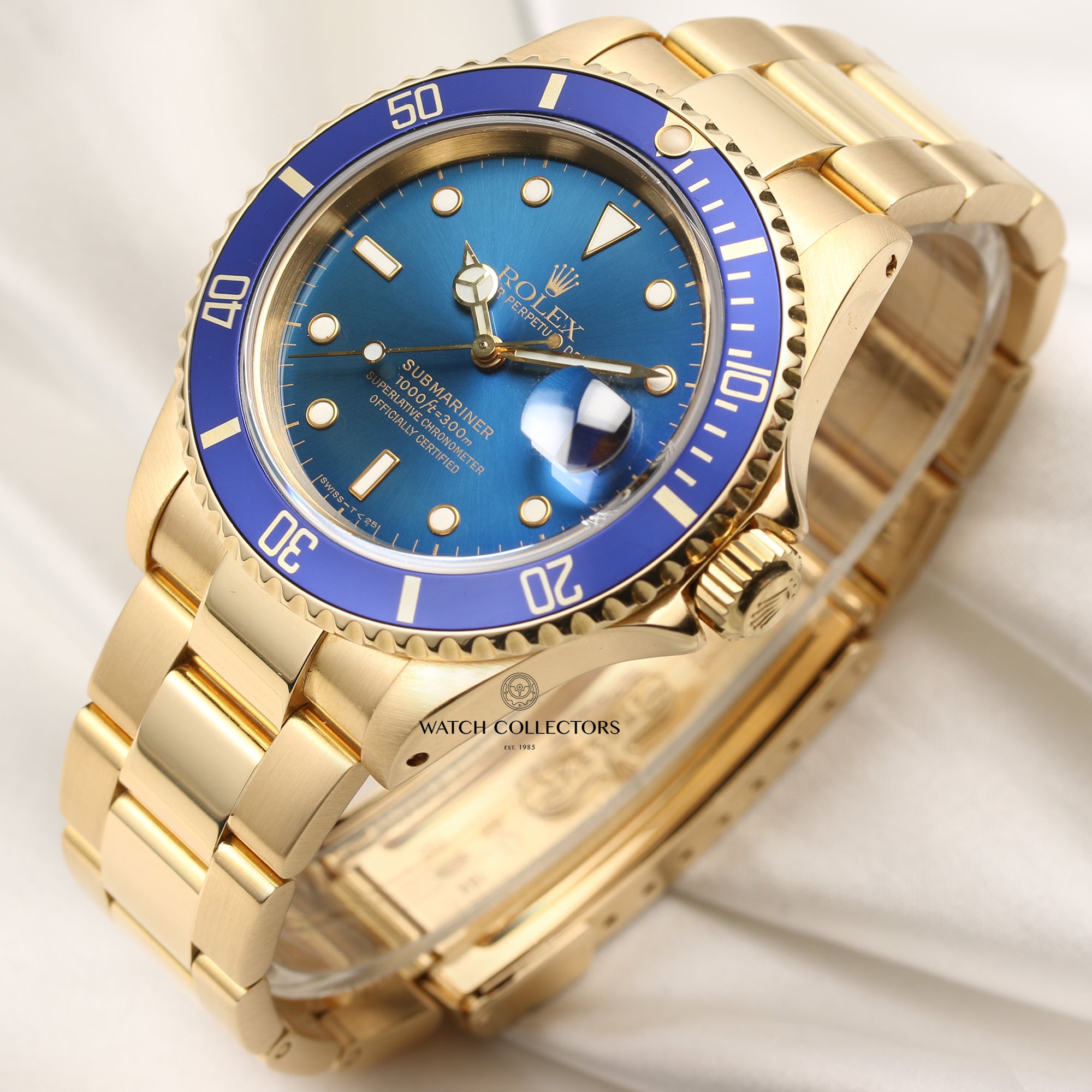 Rolex Submariner 16618 18K Yellow Gold Second Hand Watch Collectors 3