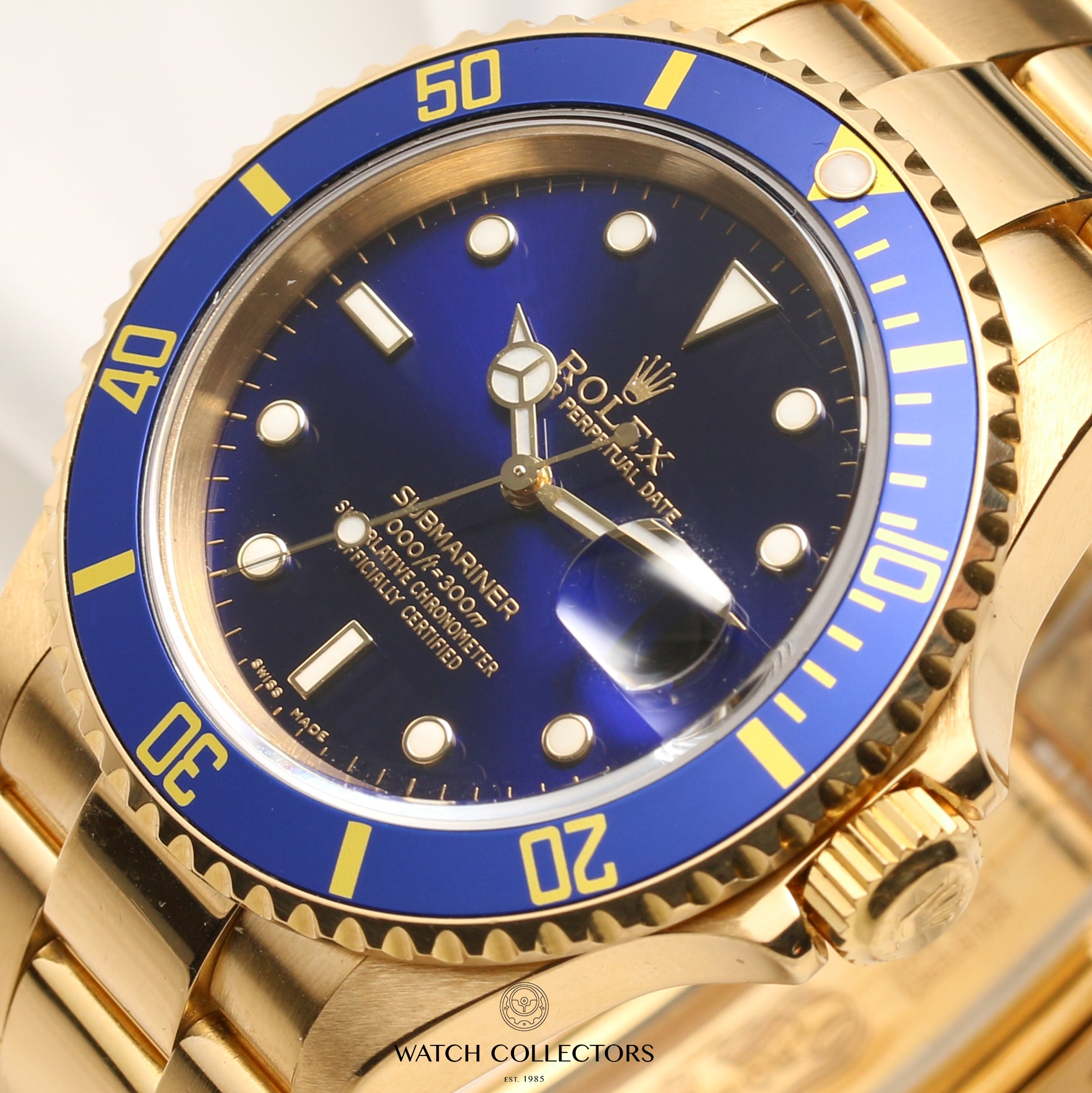 Rolex Submariner 16618 18K Yellow Gold Second Hand Watch Collectors 4
