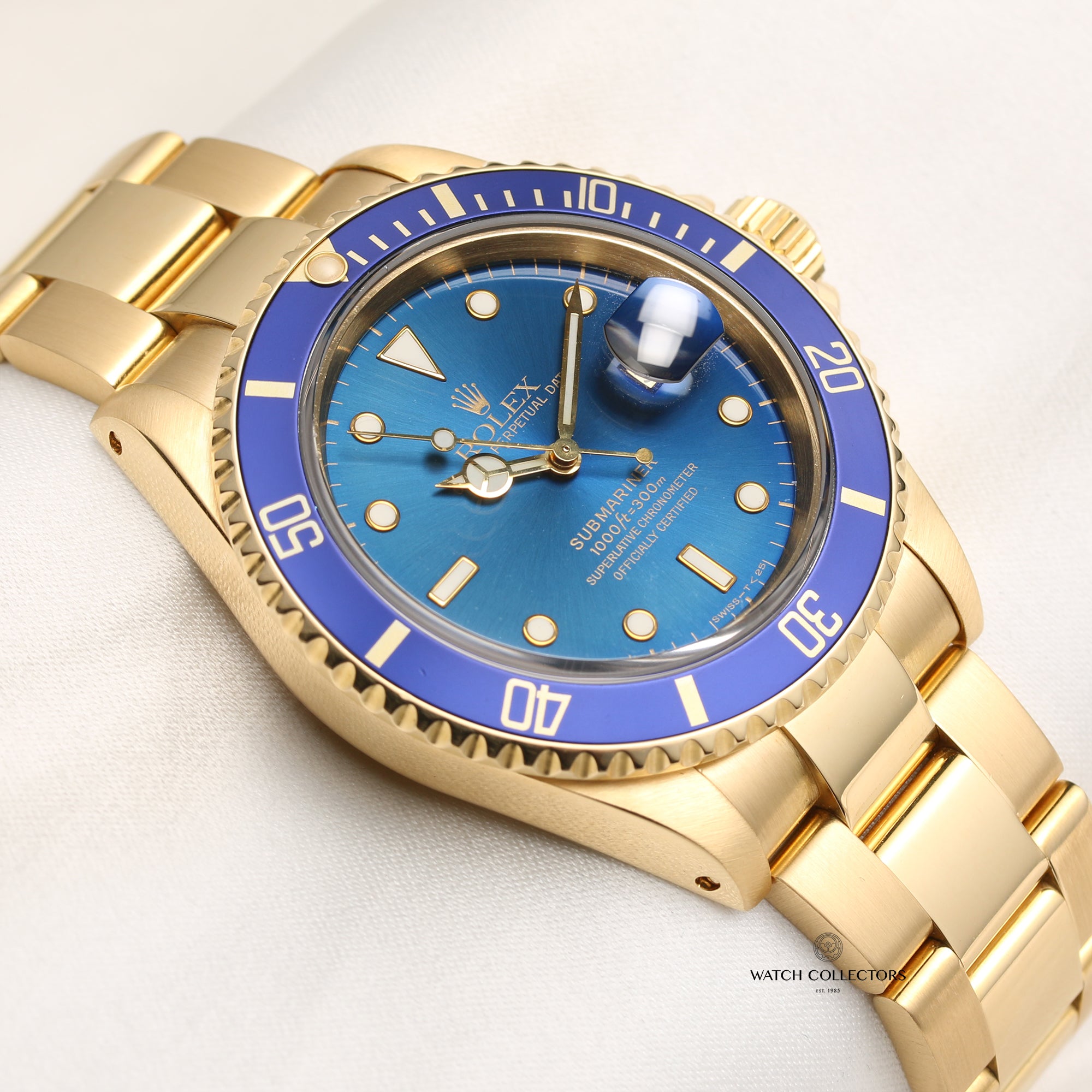 Rolex Submariner 16618 18K Yellow Gold Second Hand Watch Collectors 4
