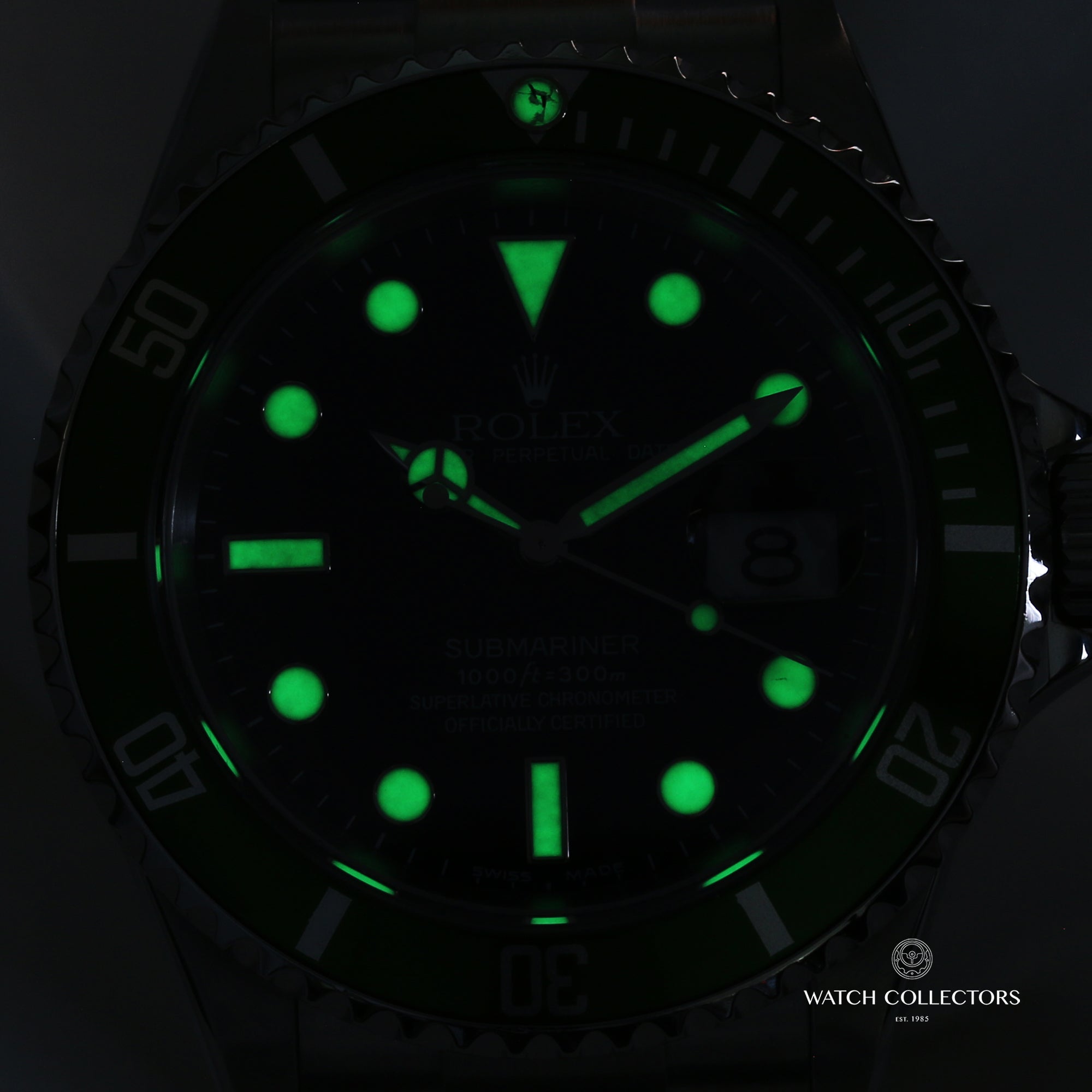 Rolex Submariner Anniversary 16610LV Green Bezel Black Dial Kermit Stainless Steel Second Hand Watch Collectors 3