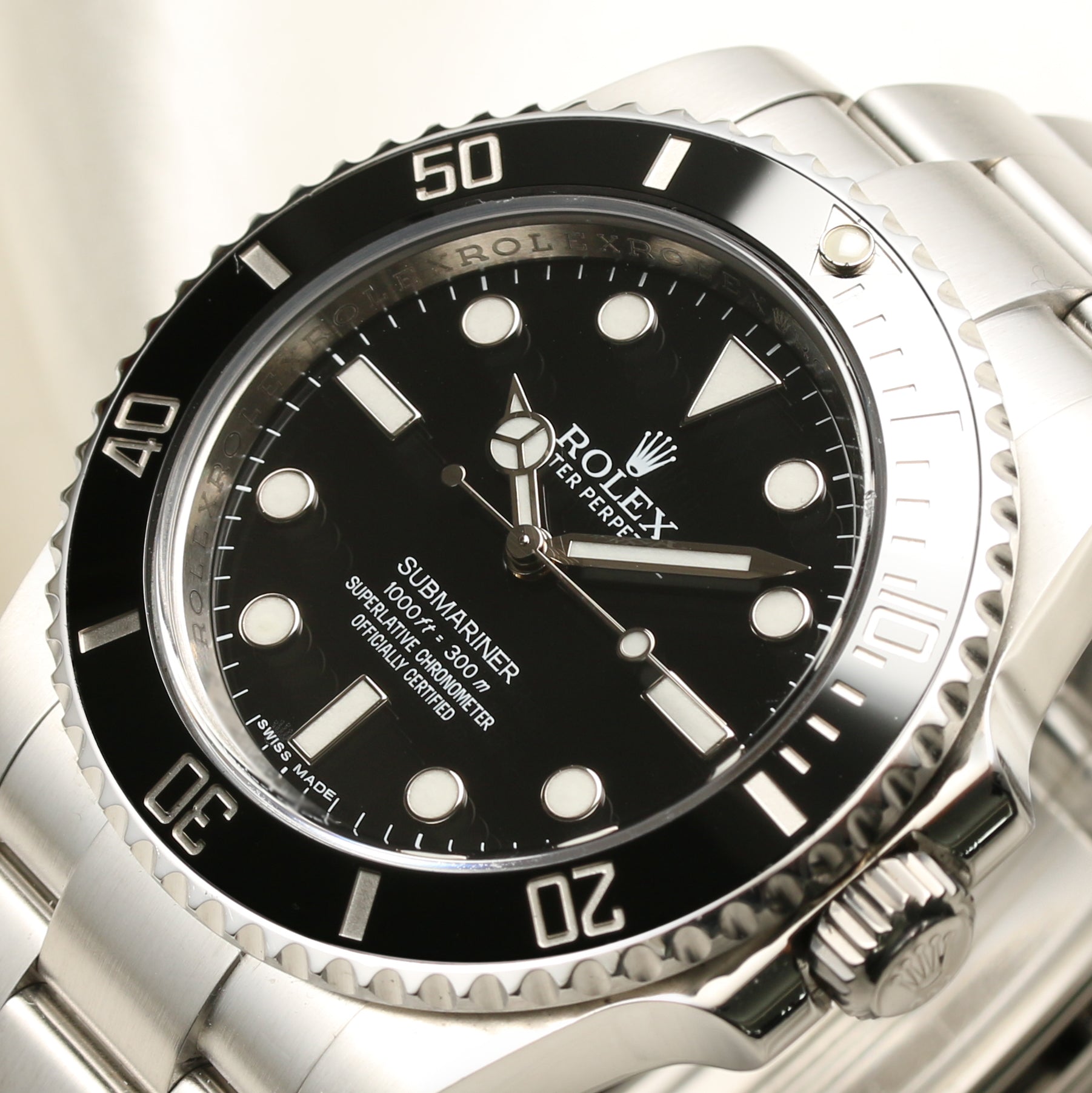 Rolex Submariner Non Date Ceramic Stainless Steel Second Hand Watch Collectors 4