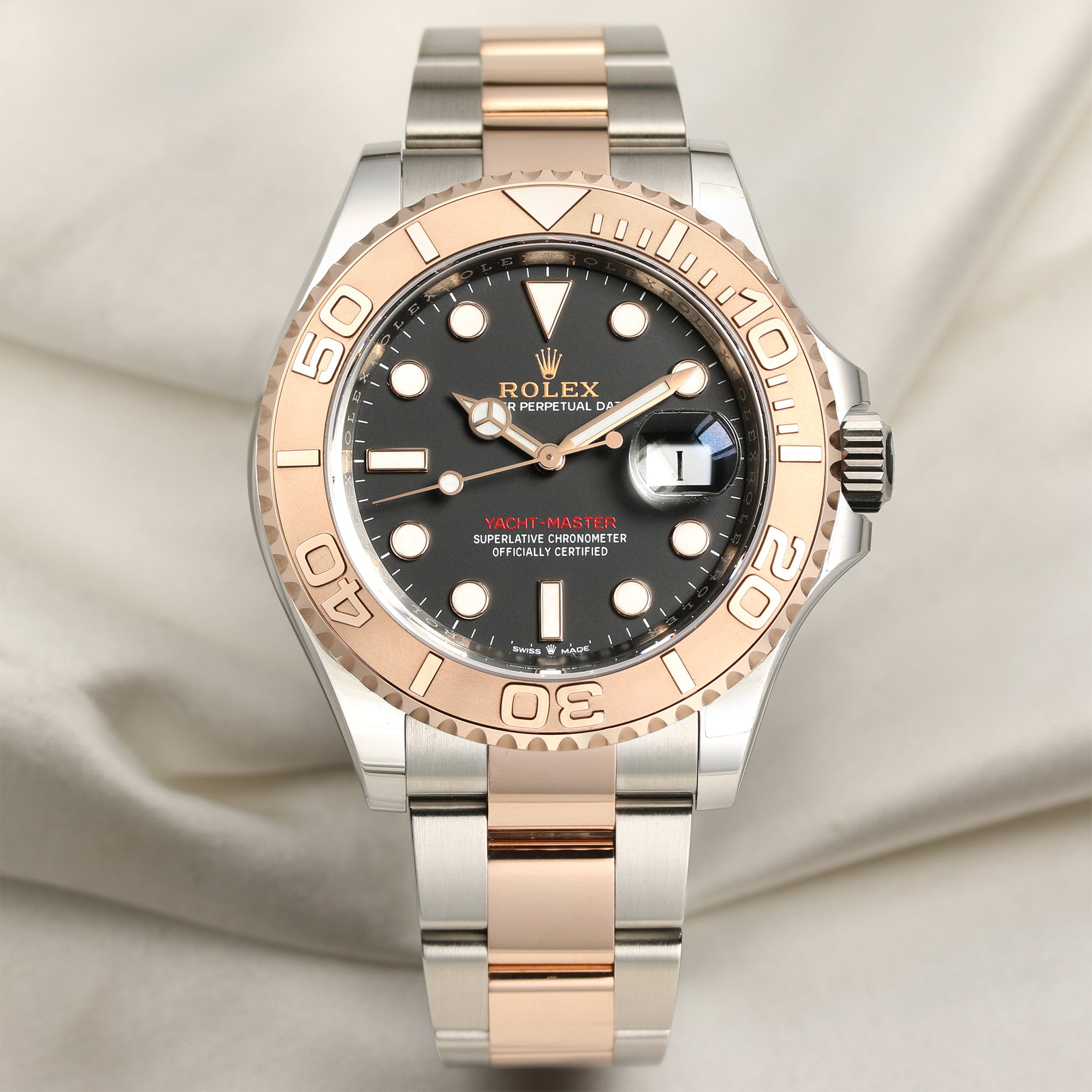 Unworn Rolex Yacht-Master 40 126621 Stainless Steel &18k Rose Gold Intense  Black Dial