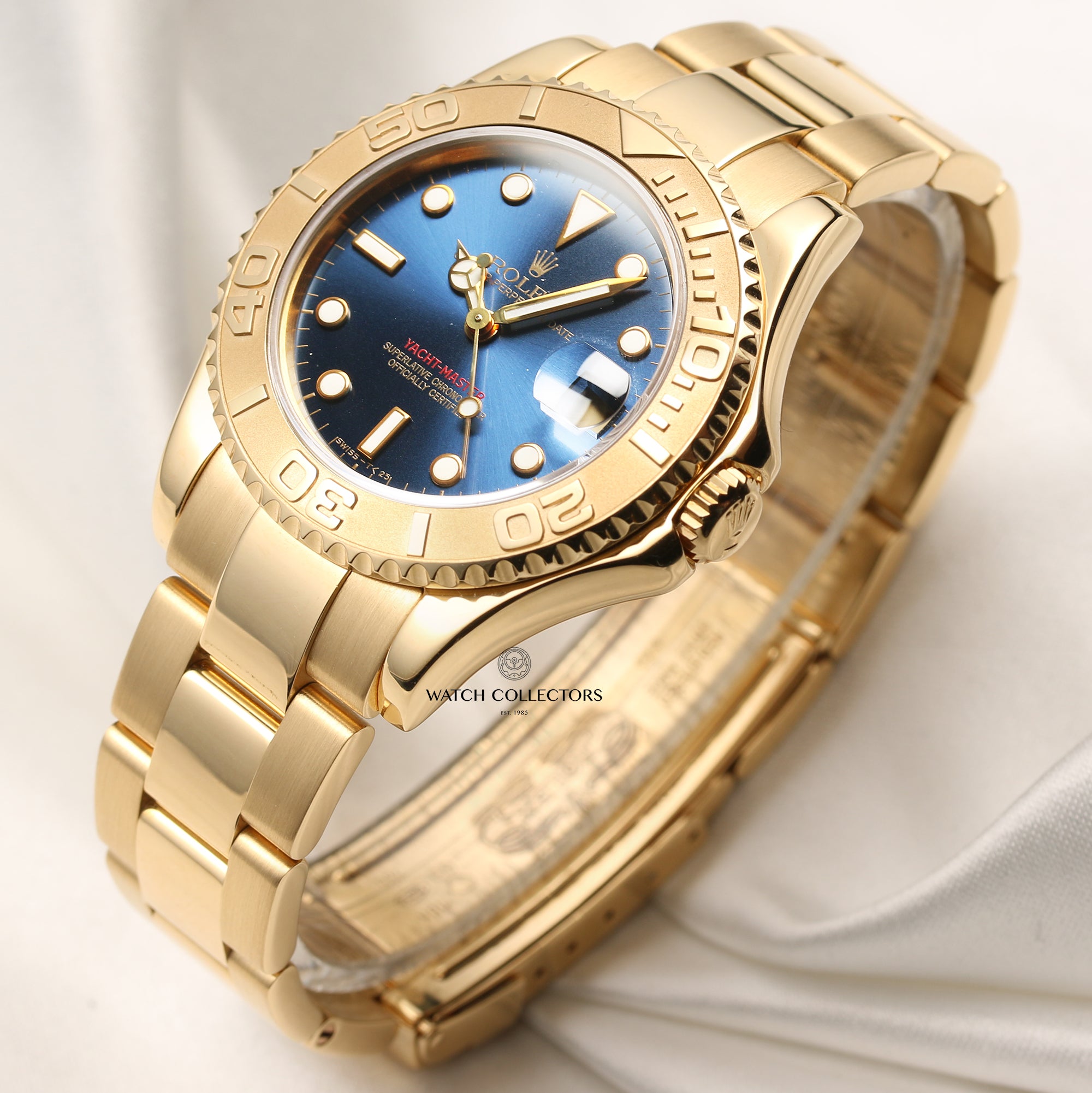 Rolex Yacht-Master Mid Size 68628 18K Yellow Gold Second Hand Watch Collectors 3