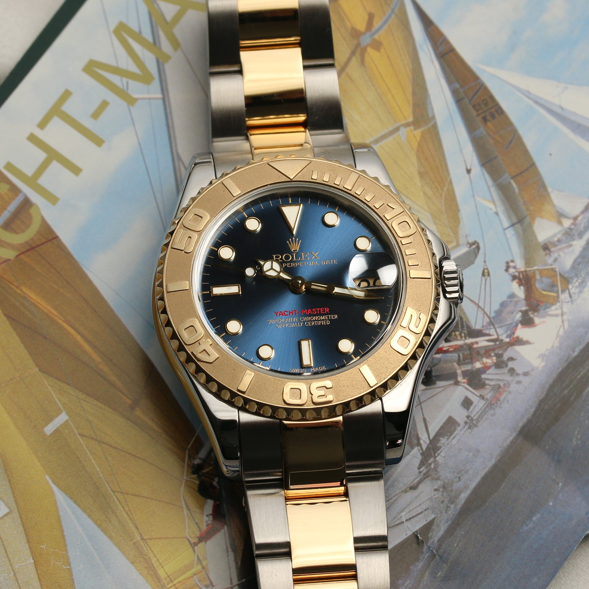 Rolex Yachtmaster Steel & Gold Second Hand Watch Collectors 5