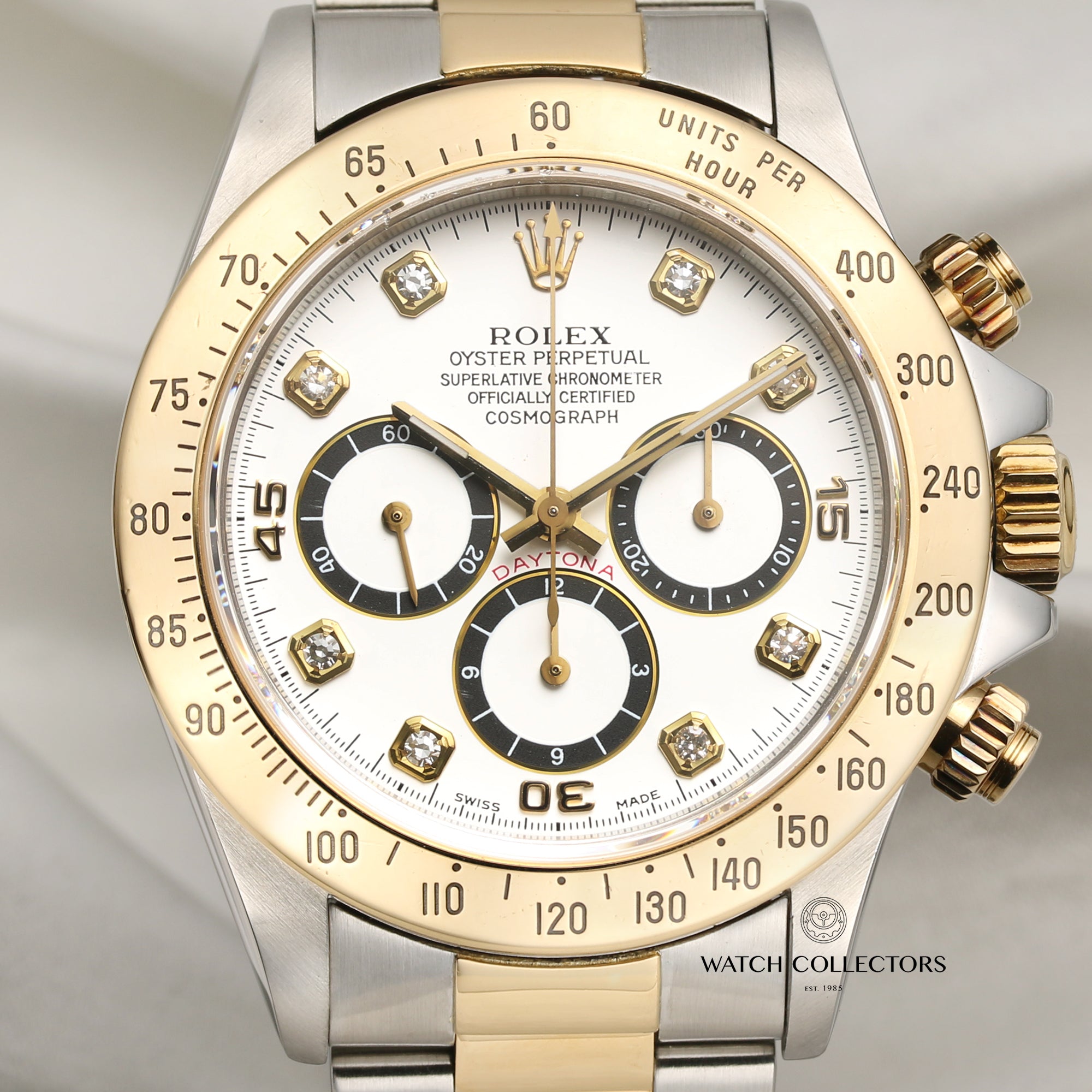 Rolex Zenith Daytona 16520 Steel & Gold Inverted Six Diamond Dial Second Hand Watch Collectors 2