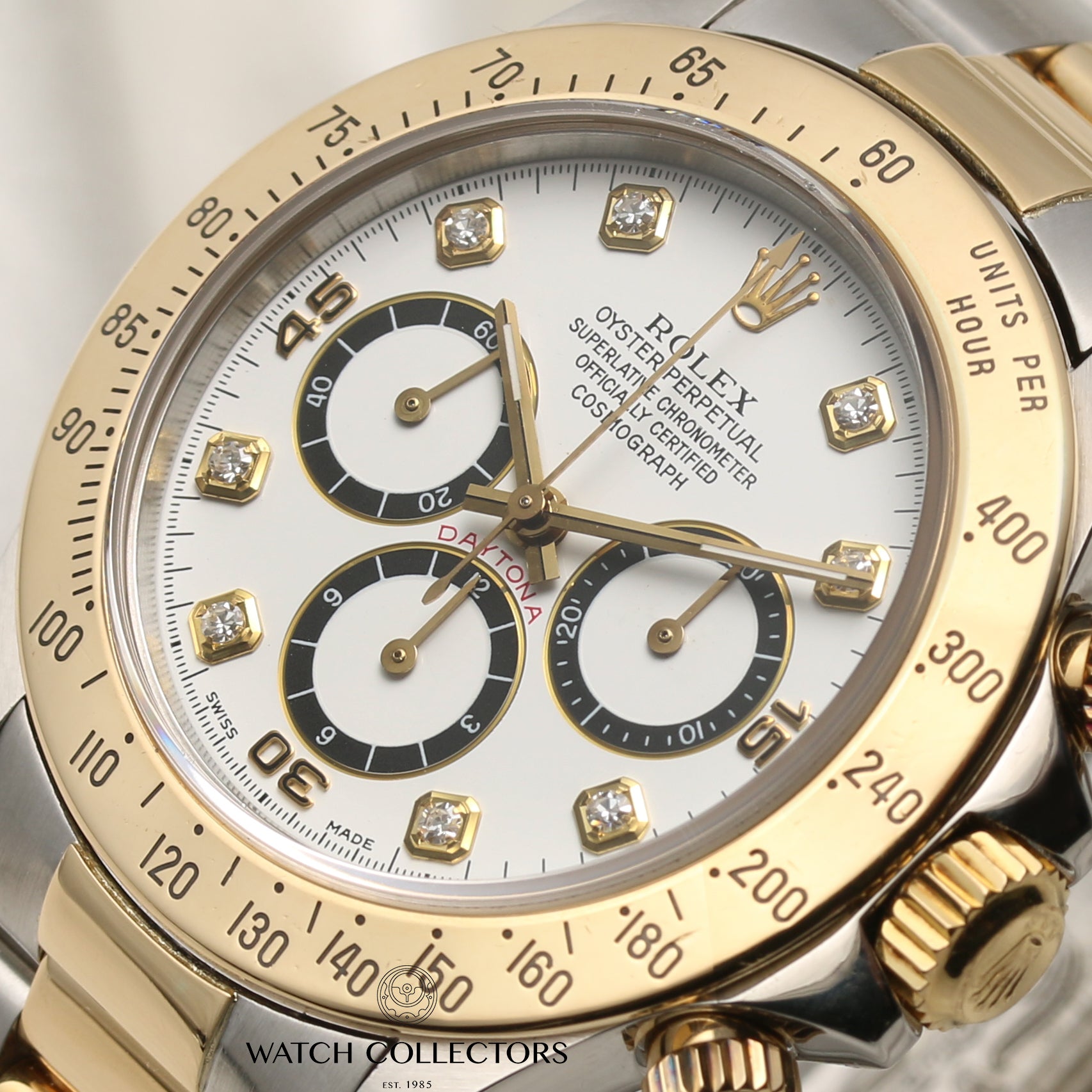 Rolex Zenith Daytona 16520 Steel & Gold Inverted Six Diamond Dial Second Hand Watch Collectors 4