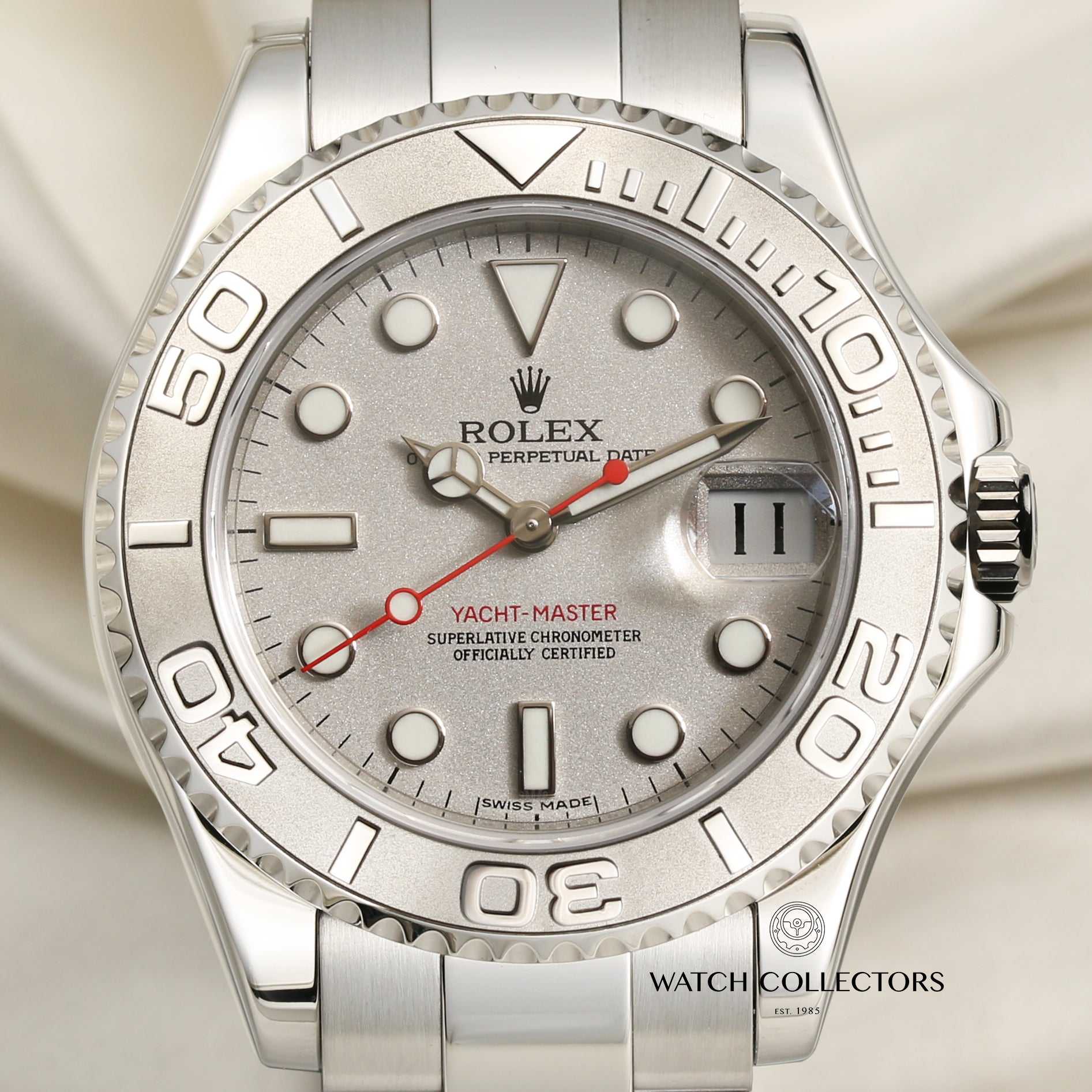 Rolex mid-size Yacht-Master 35mm Stainless Steel Second Hand Watch Collectors 2