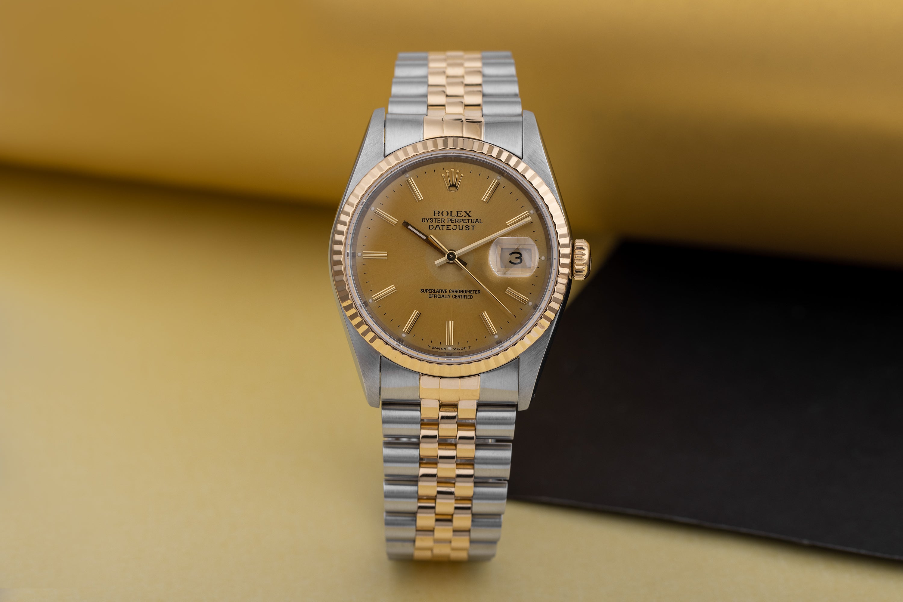 Rolex DateJust 36mm | REF. 16233 | Gold Dial | Papers | Stainless Steel & 18k Yellow Gold