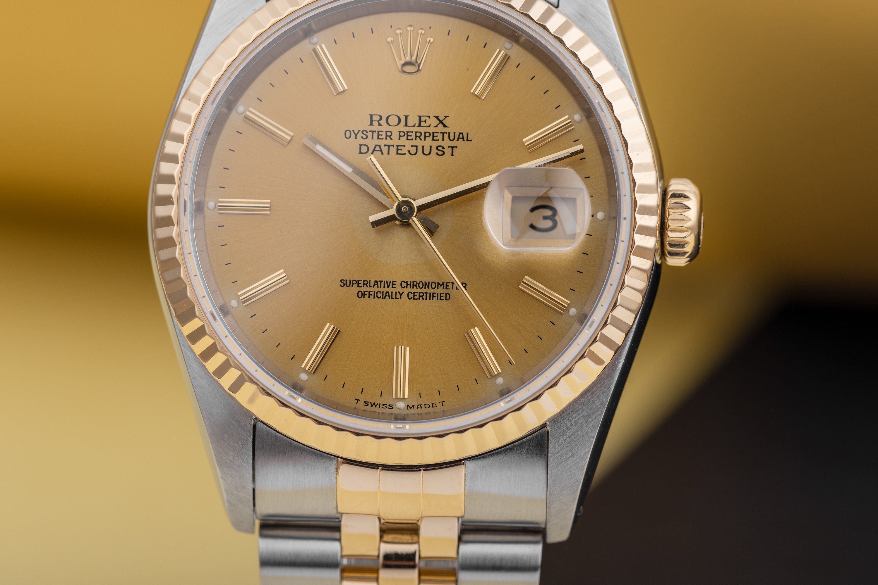 Rolex DateJust 36mm | REF. 16233 | Gold Dial | Papers | Stainless Steel & 18k Yellow Gold