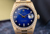 Rolex Day-Date | REF. 18048 | Blue Vignette Diamond Dial & Bezel | 1979 | 18k Yellow Gold