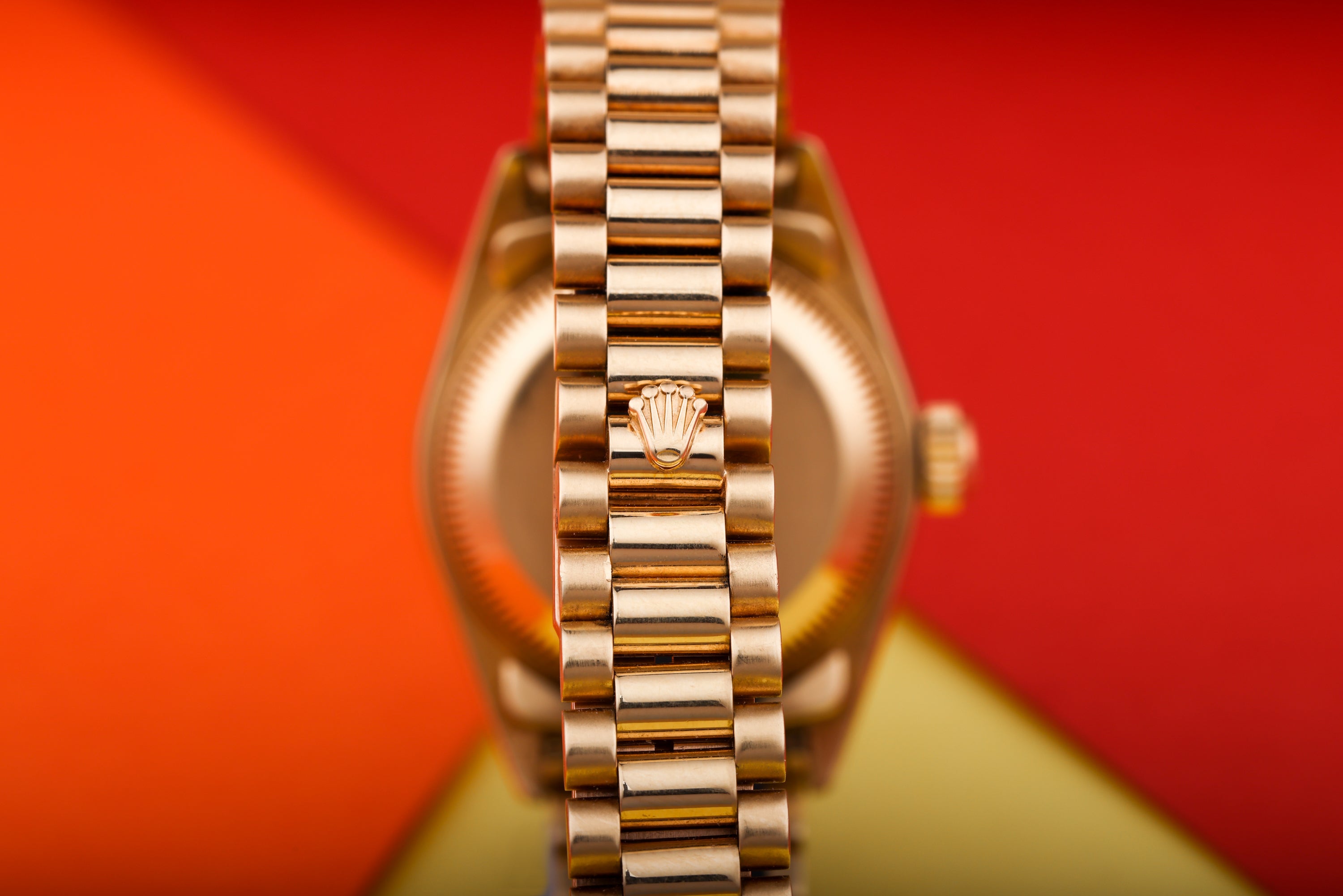 Rare Rolex Lady DateJust | REF. 69198 | Stella Red Dial | Diamond & Rubies | 18K Yellow Gold