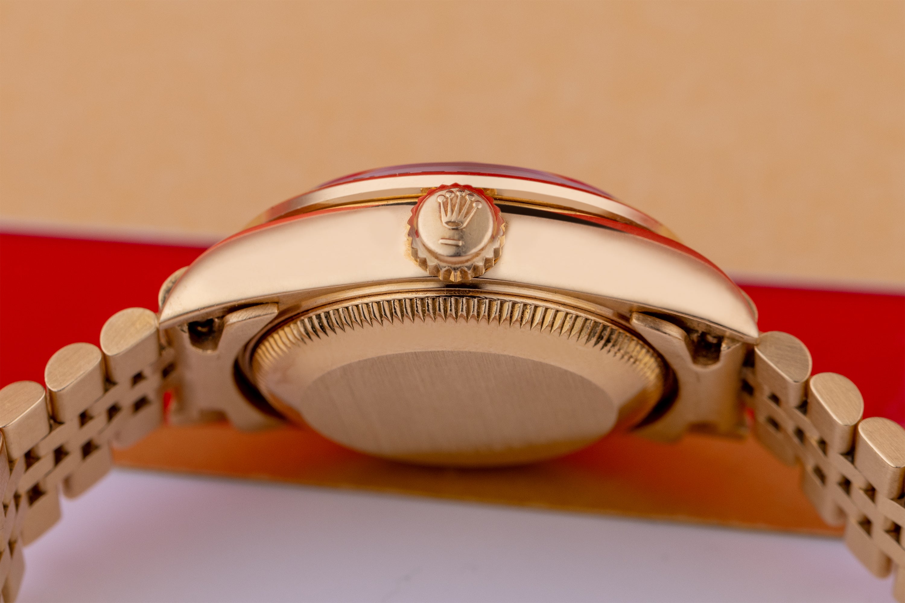 Rolex Lady DateJust | REF. 69098 | Gold Diamond Dial | Ruby Baguette Bezel & Hours | Diamond Bracelet | 1986 | 18k Yellow Gold