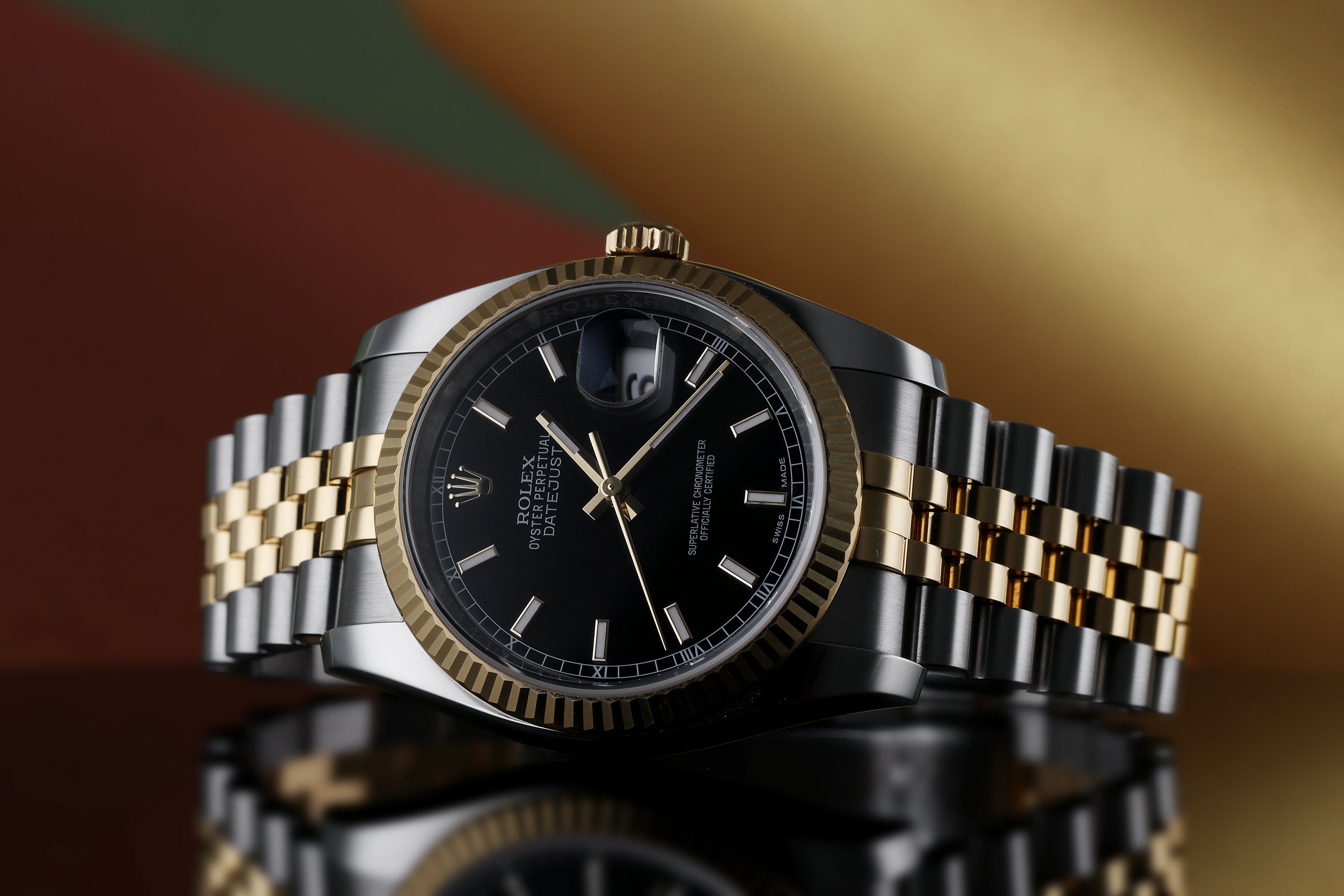 Rolex DateJust | REF. 116233 | Black Dial | 2018 | Stainless Steel & 18k Yellow Gold | Box & Papers