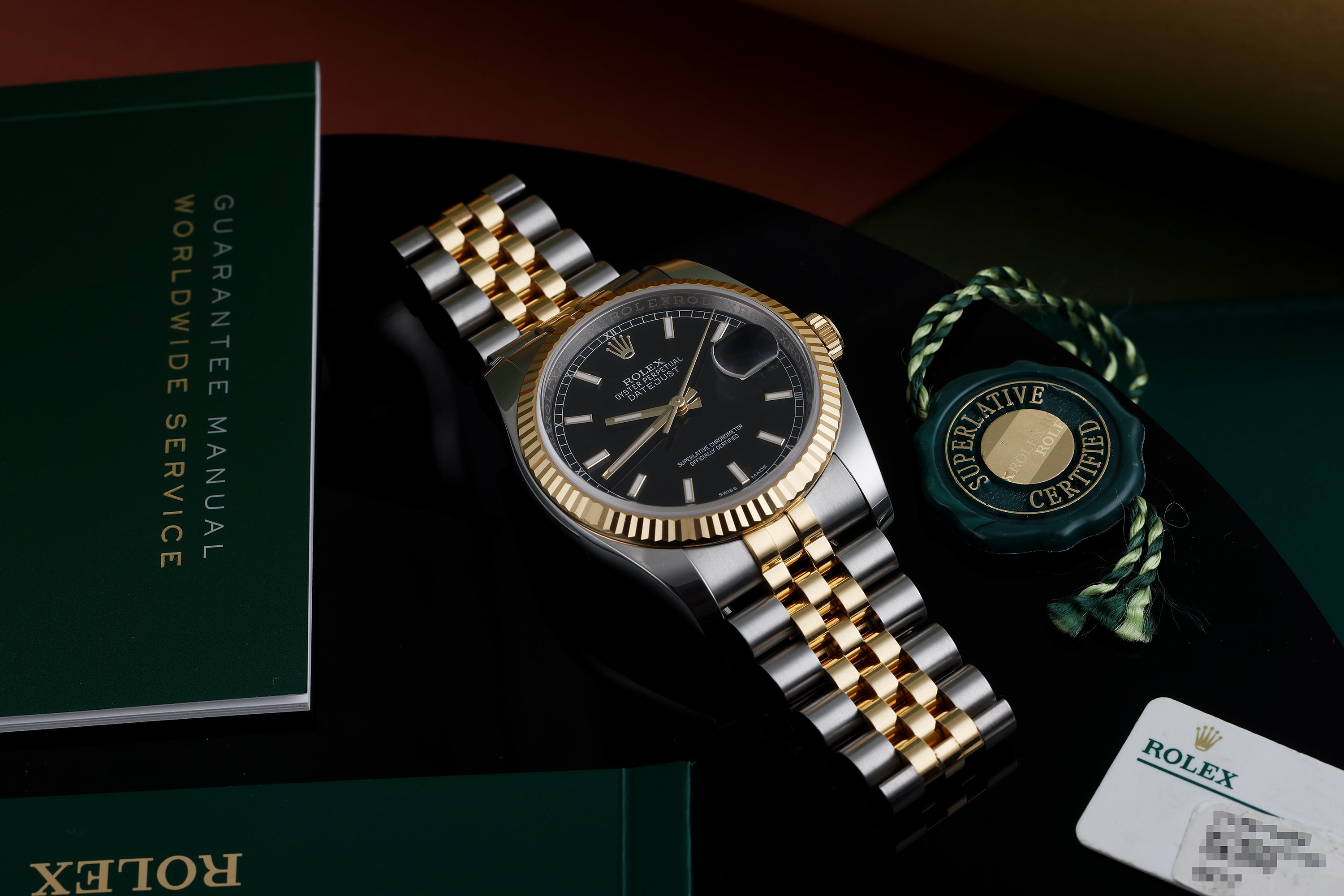 Rolex DateJust | REF. 116233 | Black Dial | 2018 | Stainless Steel & 18k Yellow Gold | Box & Papers