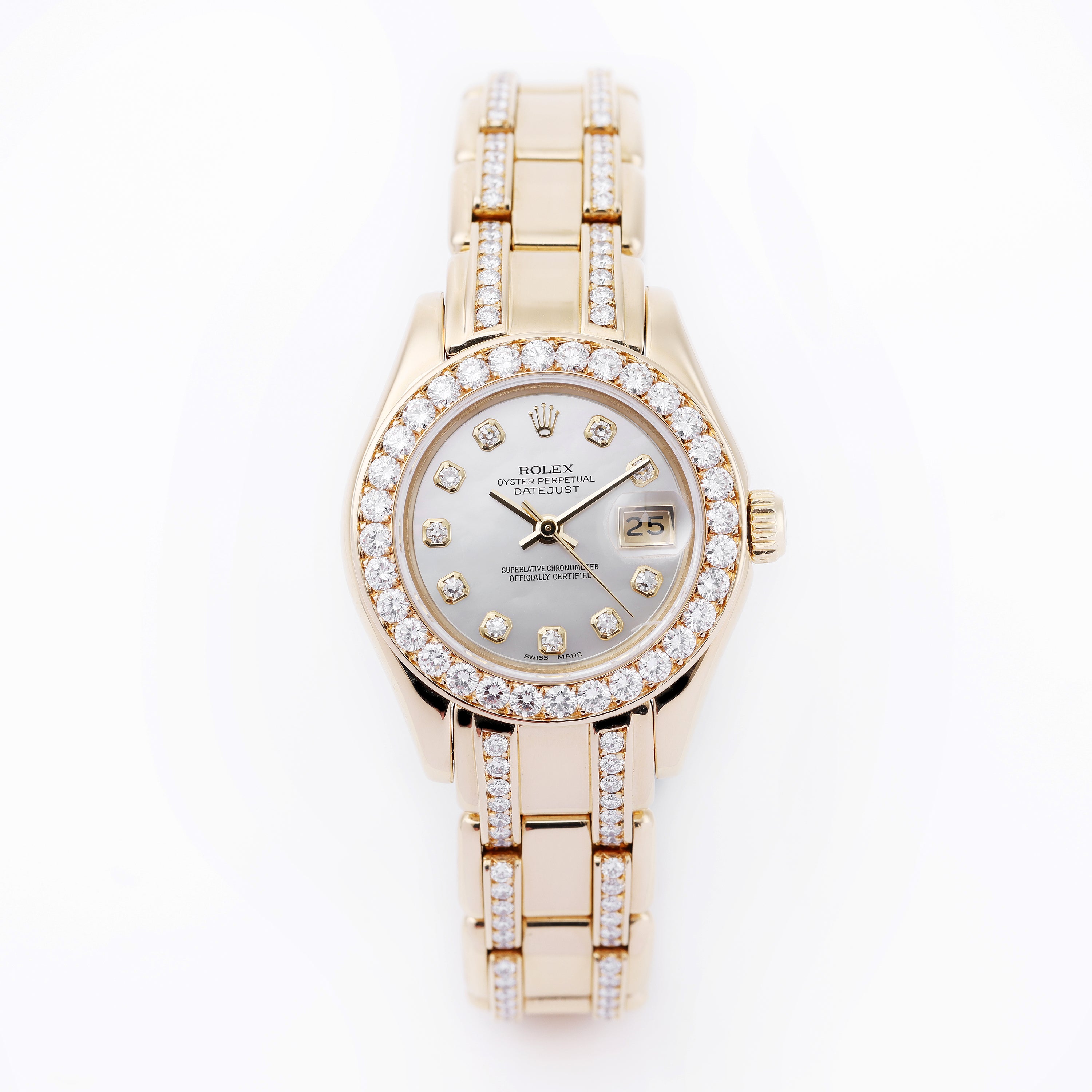 Rolex Lady DateJust Pearlmaster | REF. 69298 | 18k Yellow Gold | Diamond Hours, Bezel & Bracelet