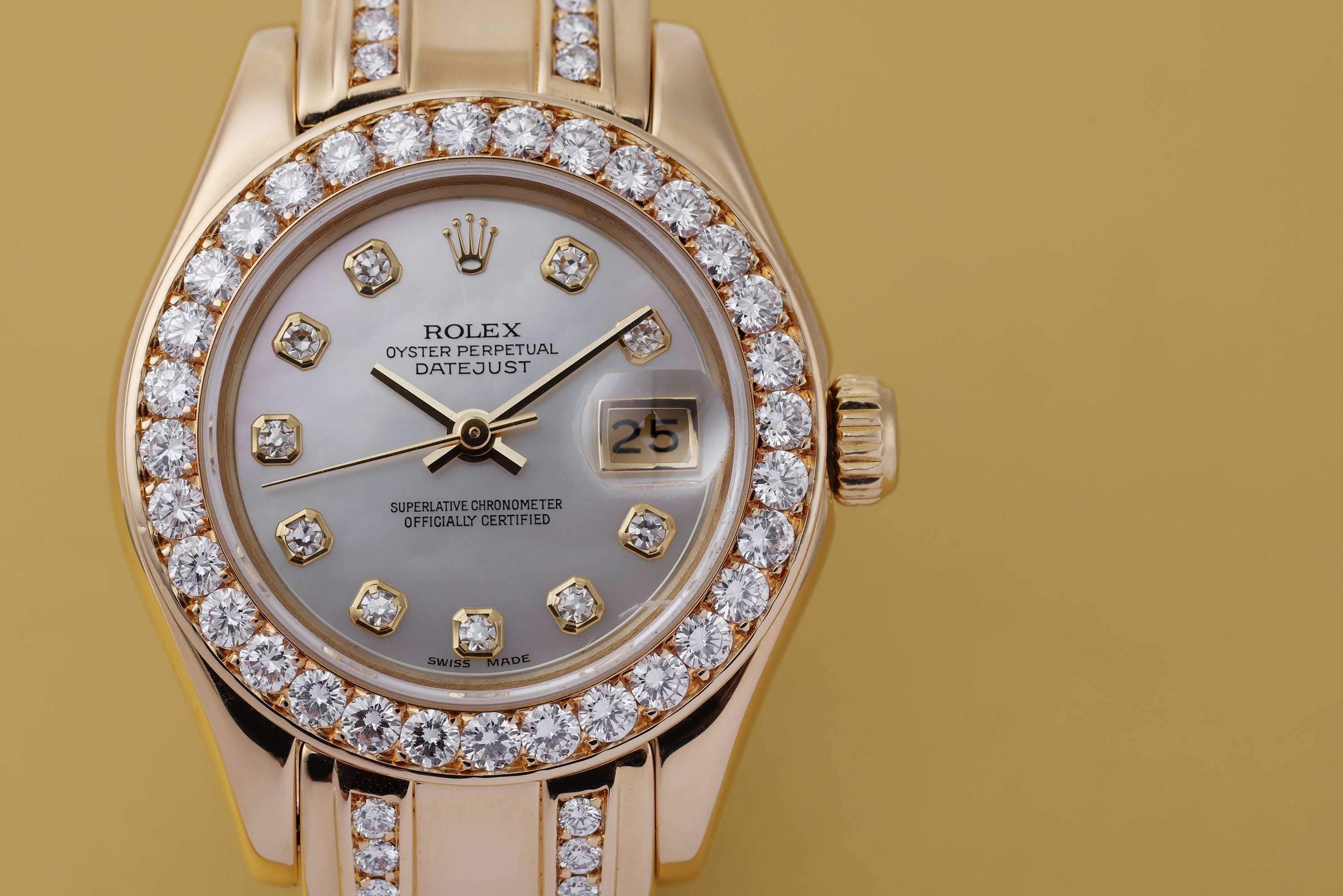Rolex Lady DateJust Pearlmaster | REF. 69298 | 18k Yellow Gold | Diamond Hours, Bezel & Bracelet