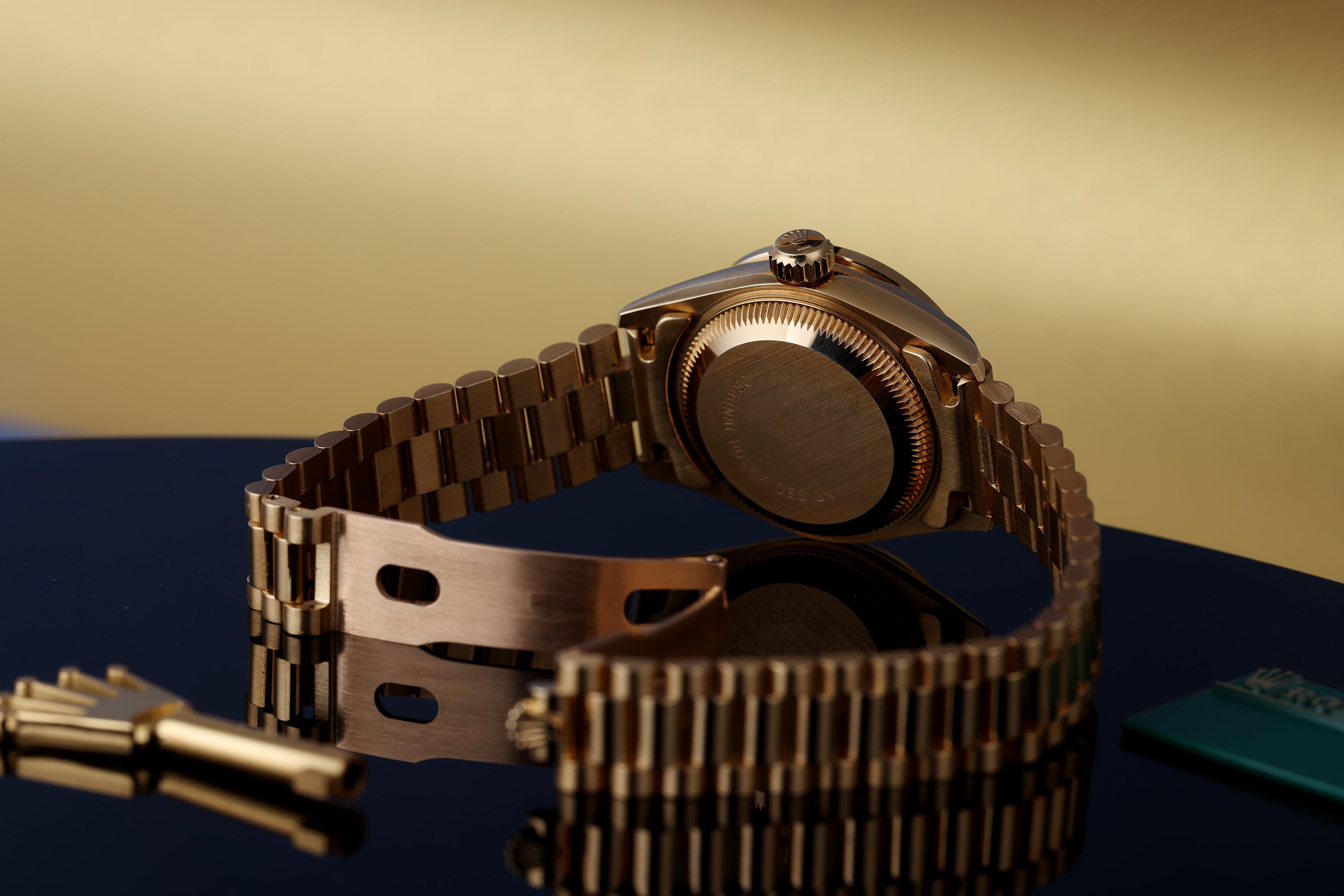 NOS: Rolex Lady DateJust | Diamond & Ruby Dial Bezel | 18k Yellow Gold | 69068 | Unpolished