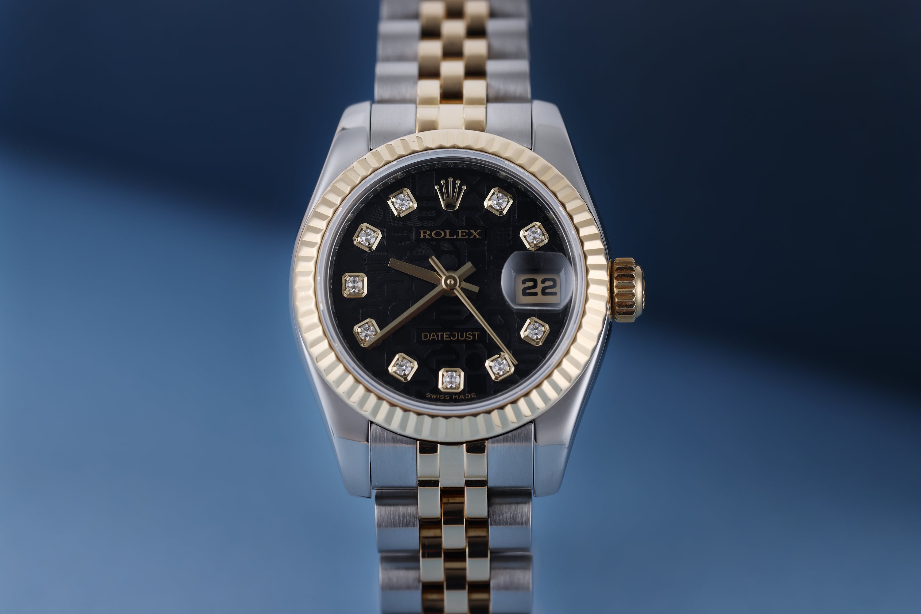 Rolex Lady DateJust | REF. 179173 | Black Jubilee Diamond Dial | Stainless Steel & 18k Yellow Gold