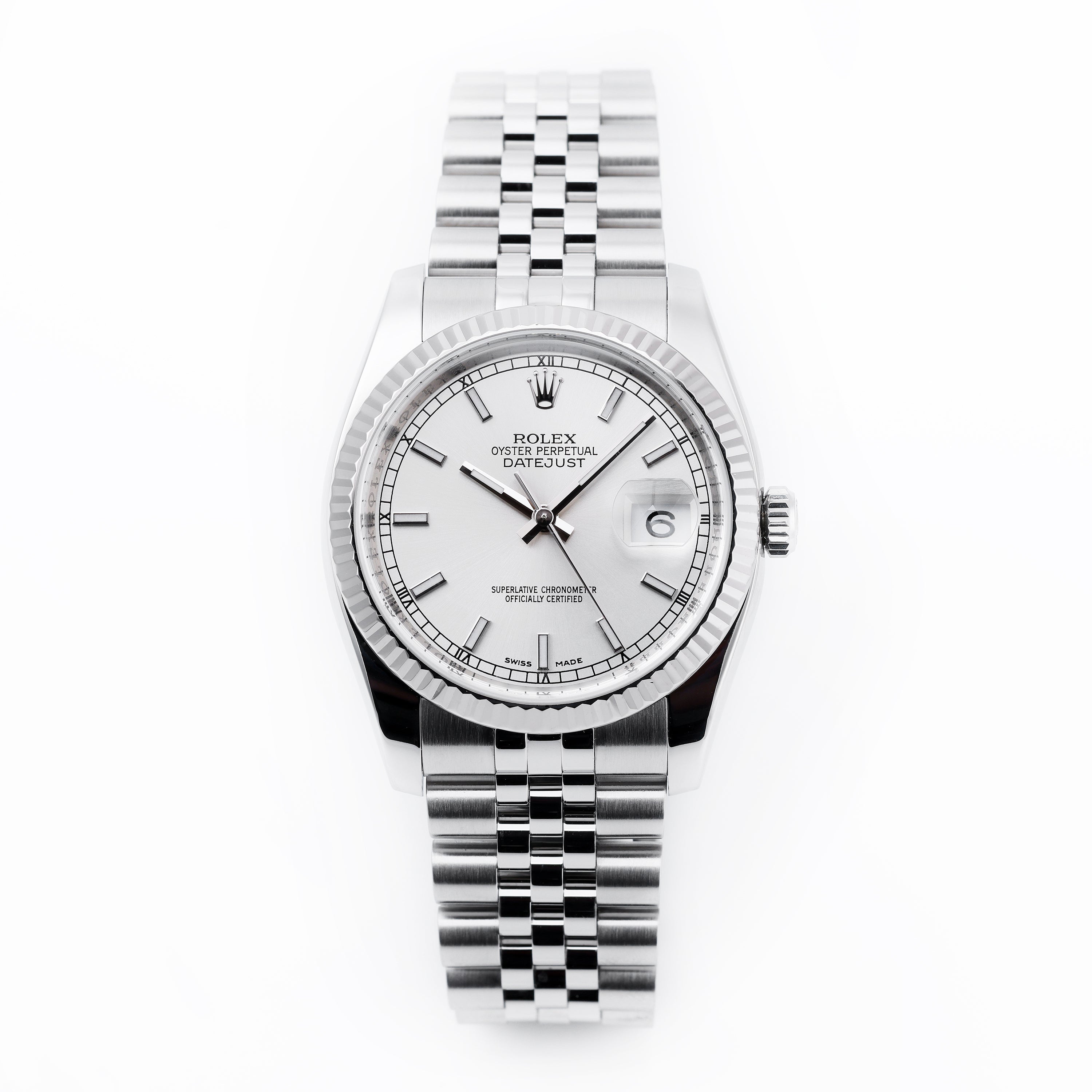 Rolex DateJust 36mm | REF. 116234 | Silver Dial | Box & Papers | Steel & 18k White Gold bezel | 2009