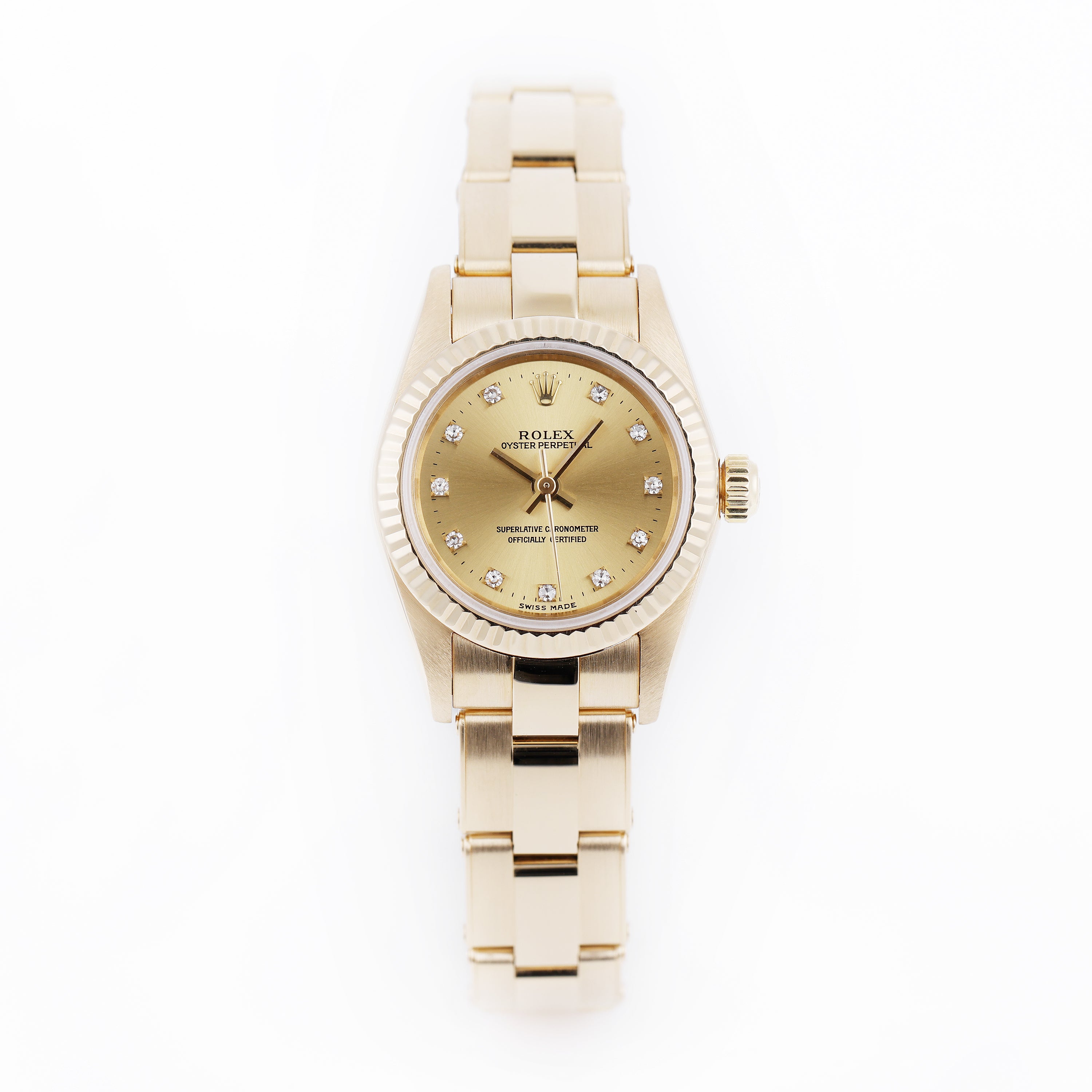 Rolex Lady DateJust | REF. 76198 | Gold Diamond Dial | 24mm | Box & Papers | 18k Yellow Gold