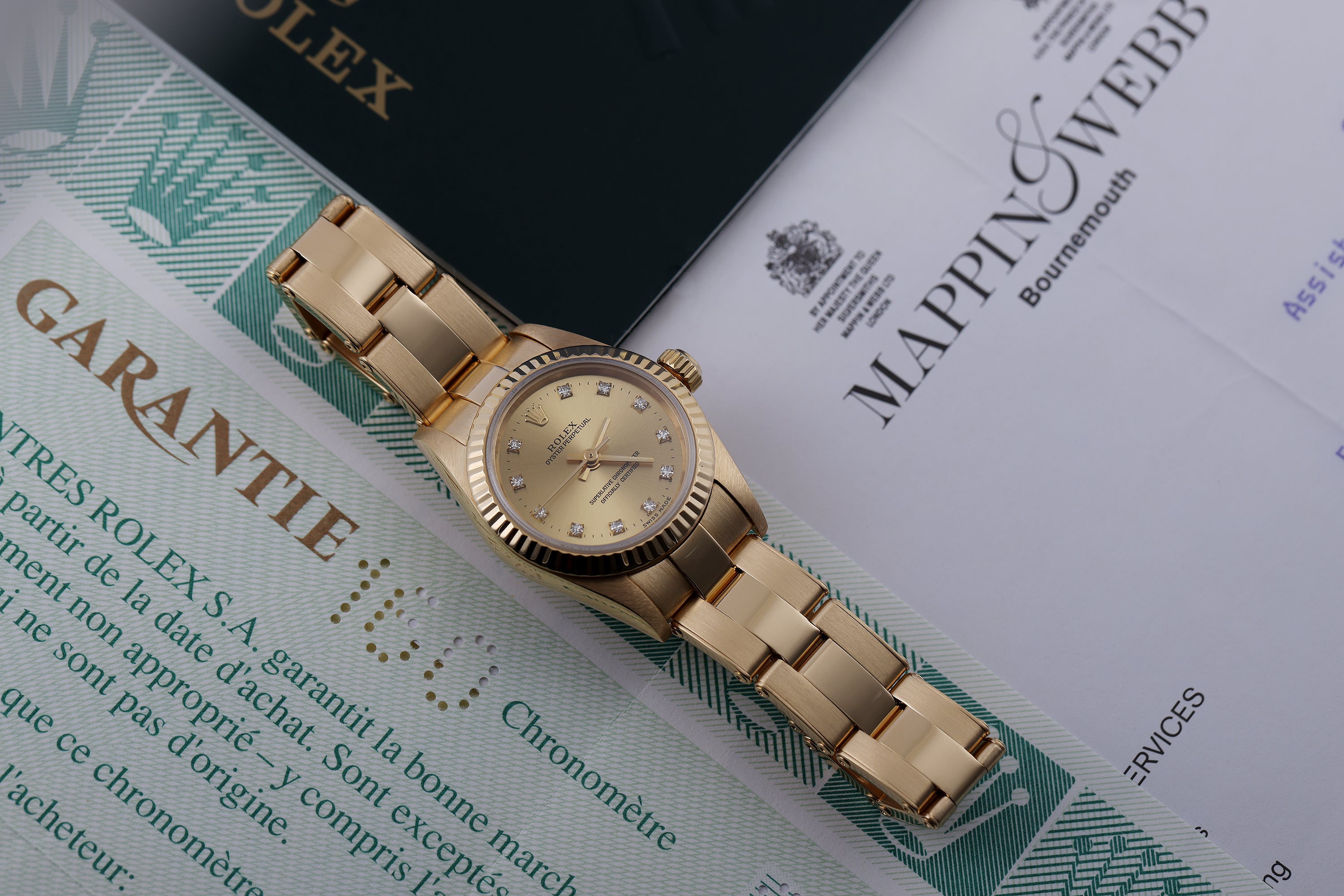 Rolex Lady DateJust | REF. 76198 | Gold Diamond Dial | 24mm | Box & Papers | 18k Yellow Gold