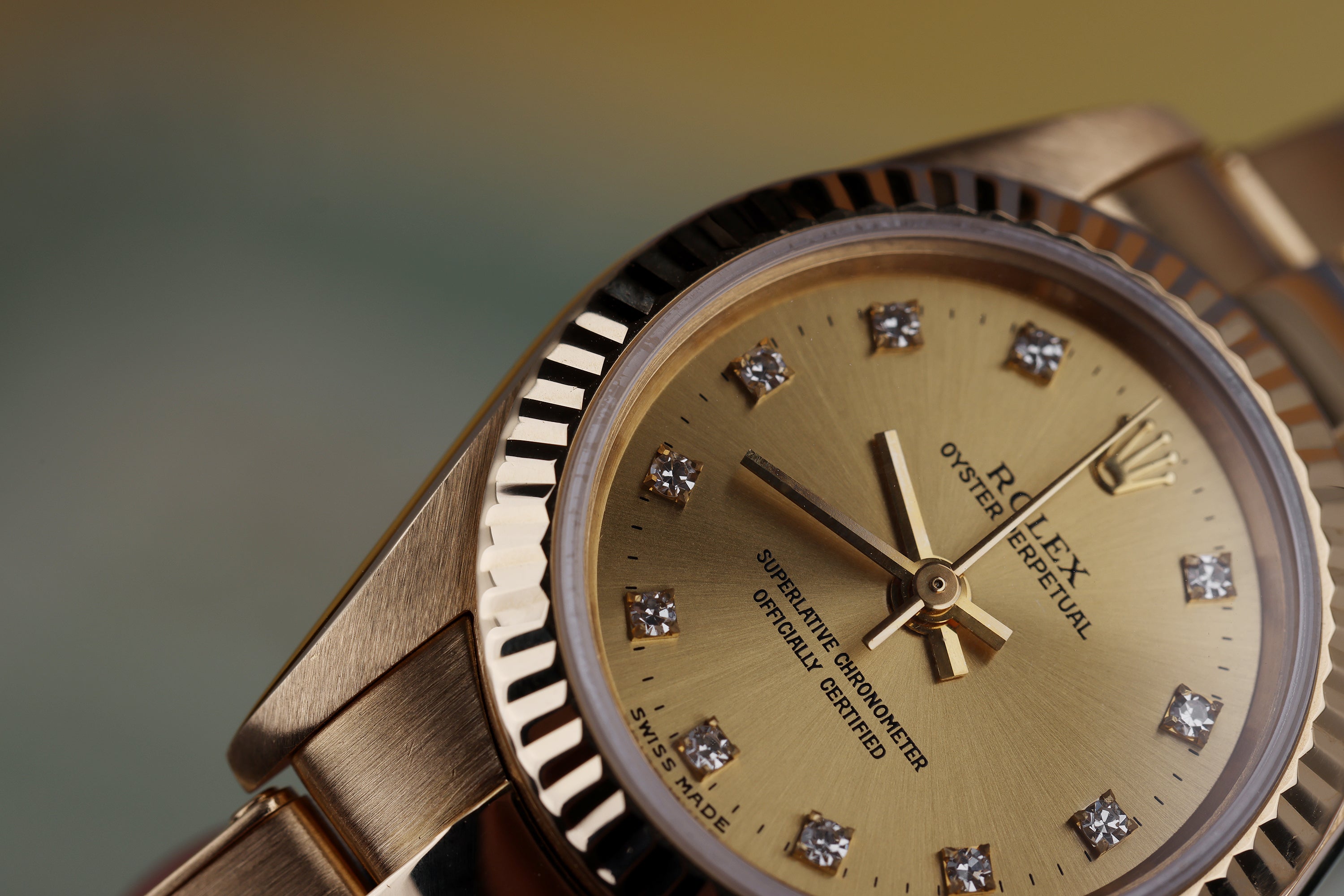 Rolex Lady DateJust | REF. 76198 | Gold Diamond Dial | 24mm | Box & Papers | 18k Yellow Gold