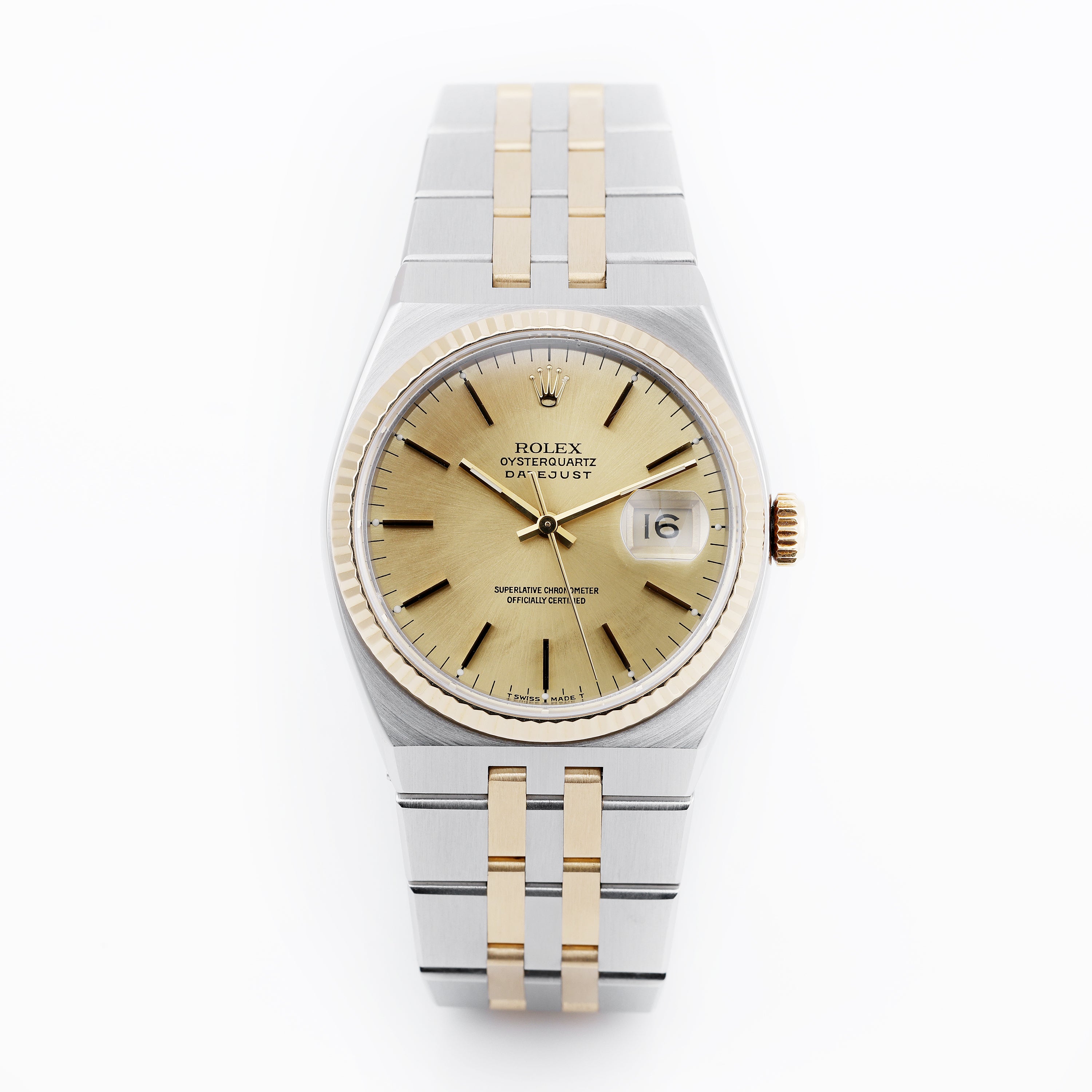 Rolex DateJust Oysterquartz | REF. 17013 | 36mm | Gold Dial | Stainless Steel & 18k Yellow Gold