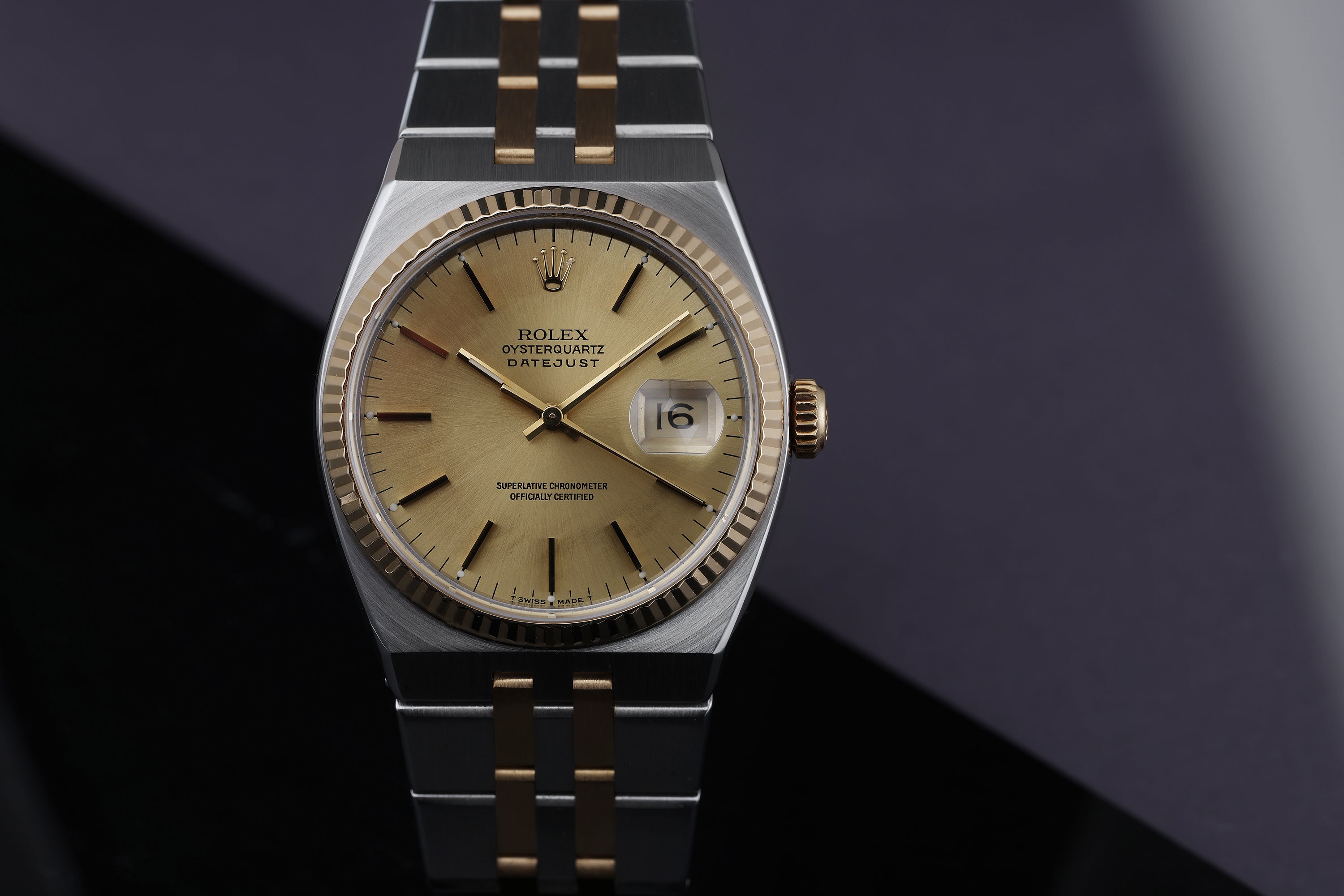 Rolex DateJust Oysterquartz | REF. 17013 | 36mm | Gold Dial | Stainless Steel & 18k Yellow Gold