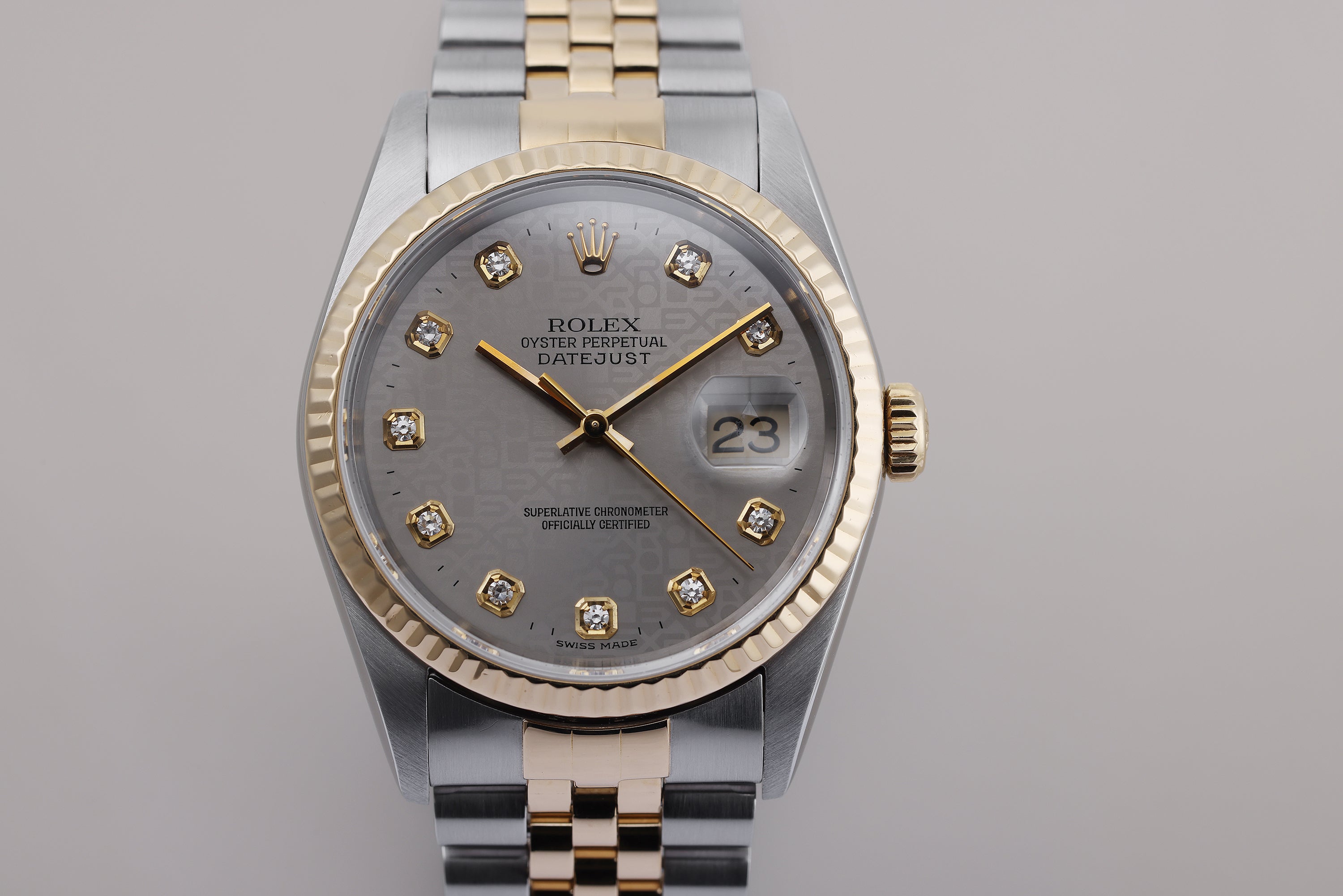 Rolex DateJust 36mm | REF. 16233 | Silver Jubilee Diamond Dial | Stainless Steel & 18k Yellow Gold