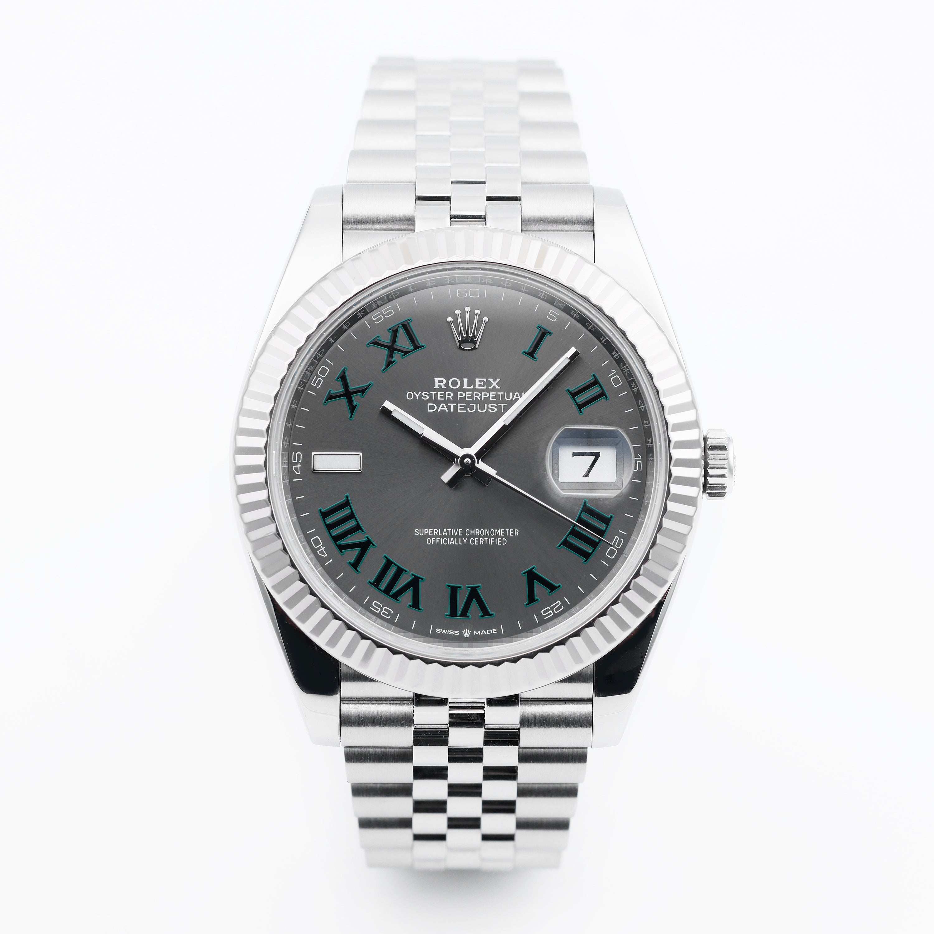 Rolex DateJust 41 | REF. 126334 | Wimbledon Dial | Box & Papers | 2018 | Stainless Steel & 18k White Gold Bezel