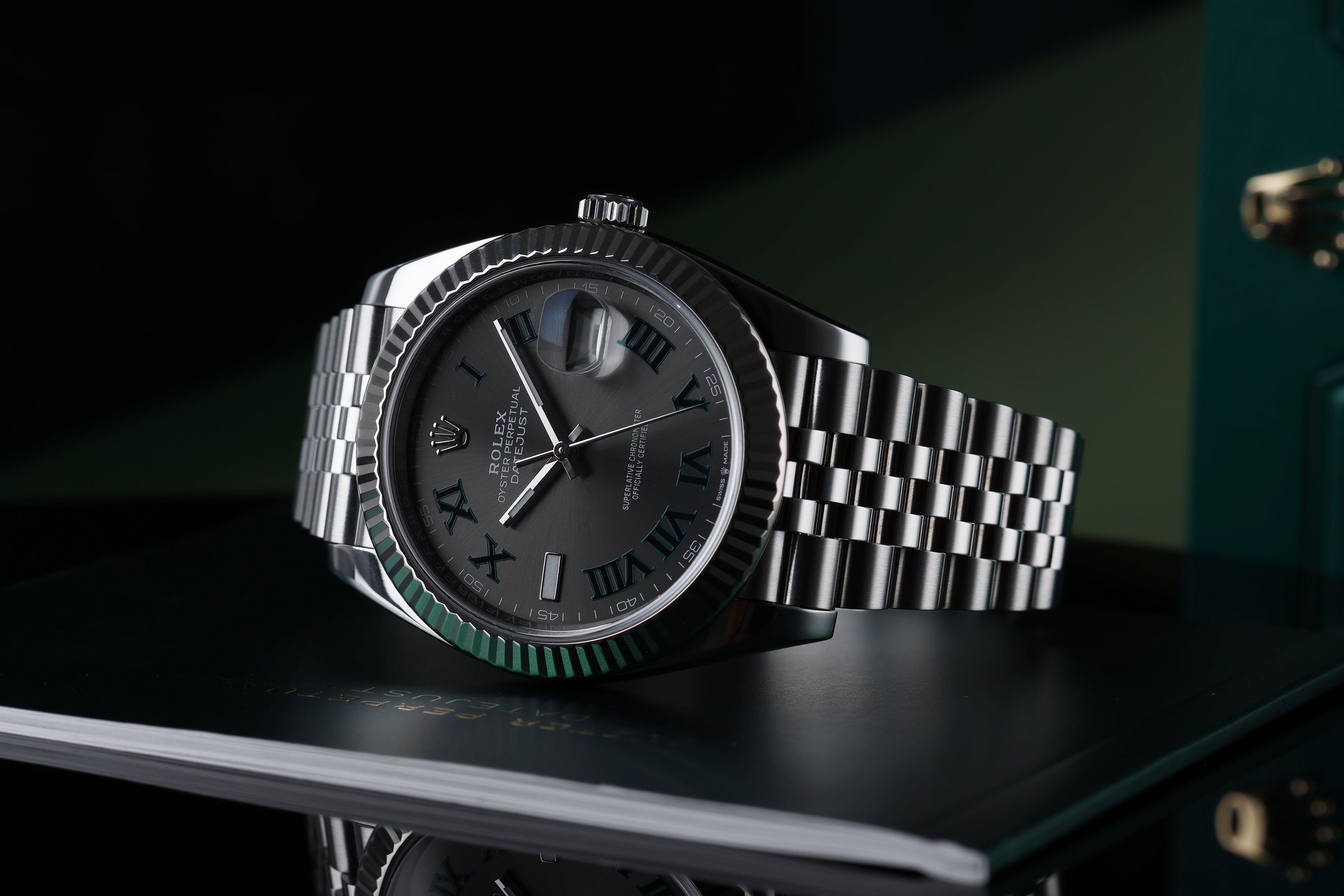 Rolex DateJust 41 | REF. 126334 | Wimbledon Dial | Box & Papers | 2018 | Stainless Steel & 18k White Gold Bezel