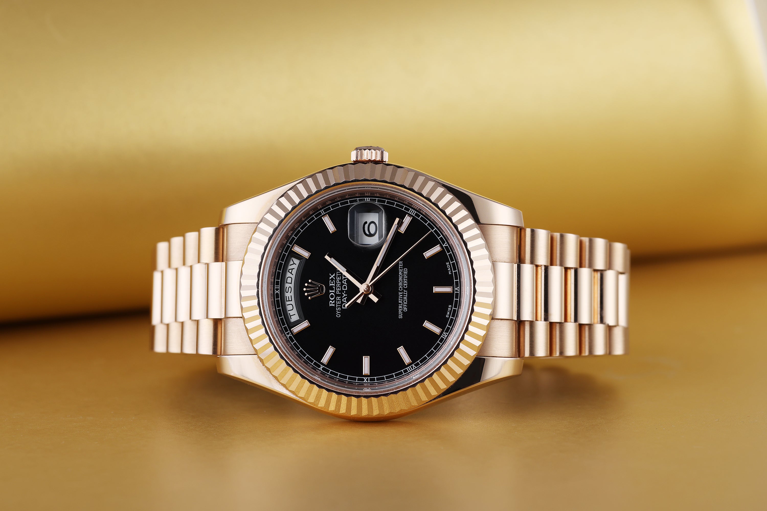 Rolex Day-Date II | REF. 218235 | 41mm | Black Dial | Box & Papers | 18k Rose Gold
