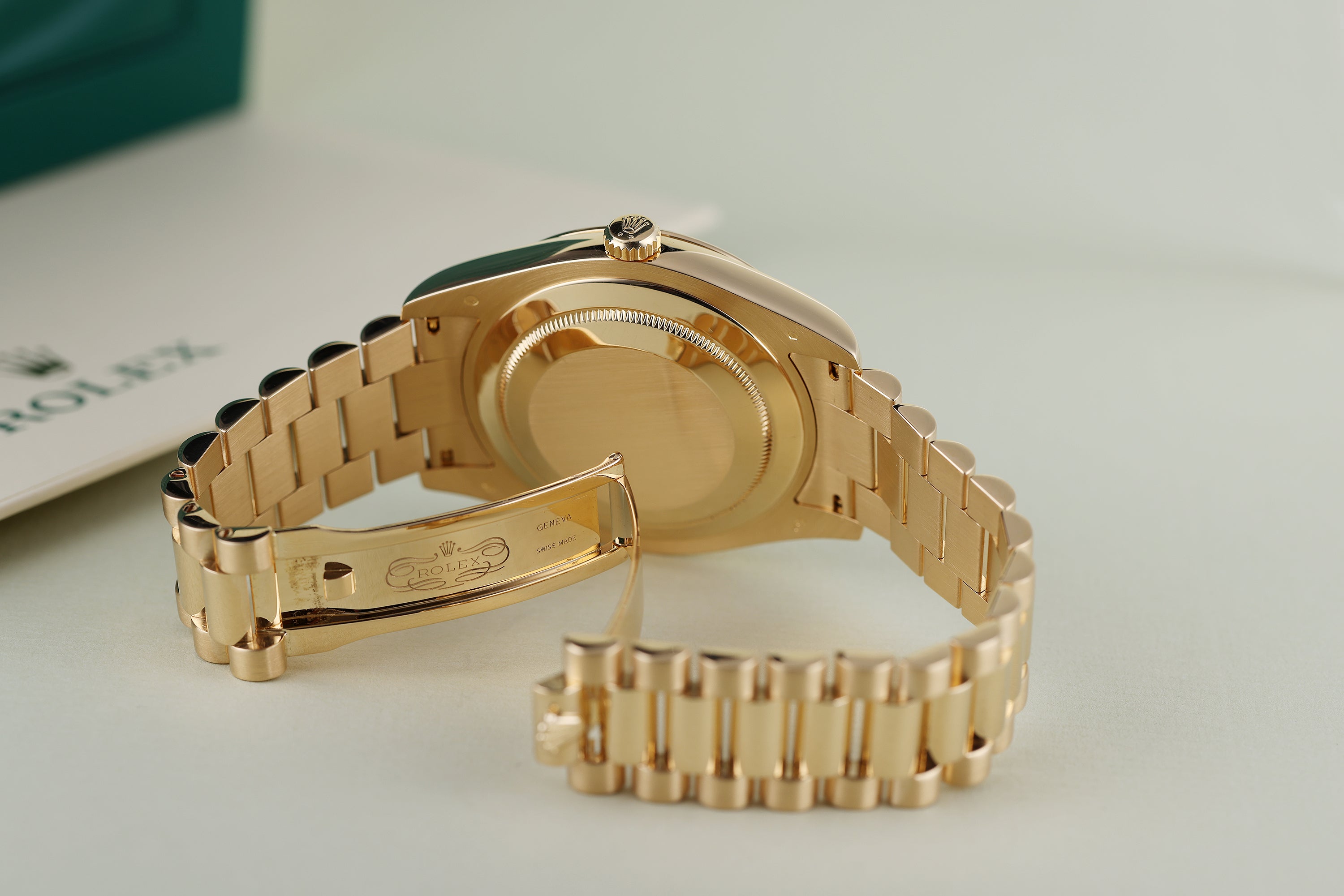 Rolex Day-Date II | REF. 218238 | White Dial & Roman Numerals | Box & Papers | 18k Yellow Gold