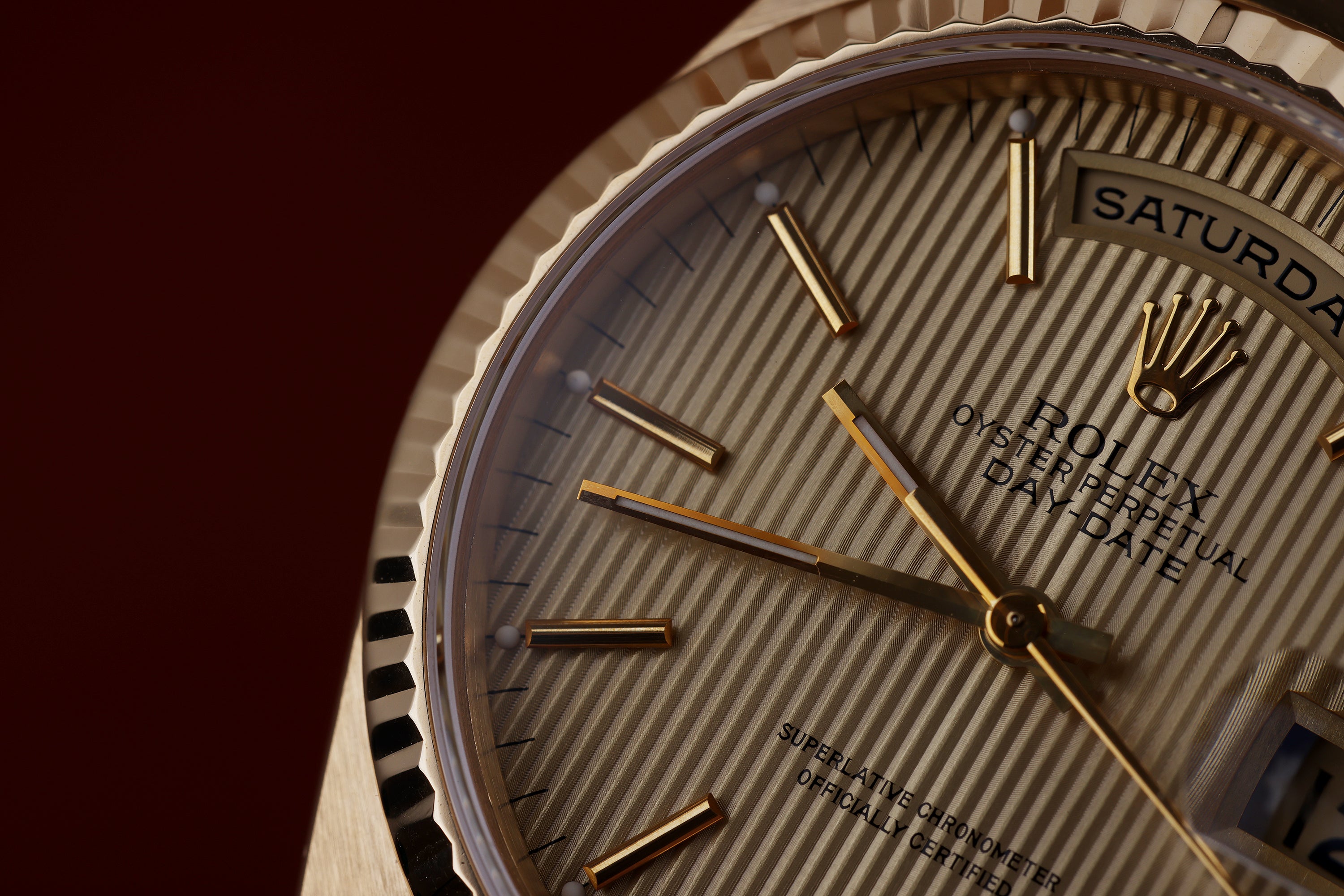 Rolex Day-Date | REF. 18238 | Gold Tapestry Dial | Box & Service Papers | 18k Yellow Gold