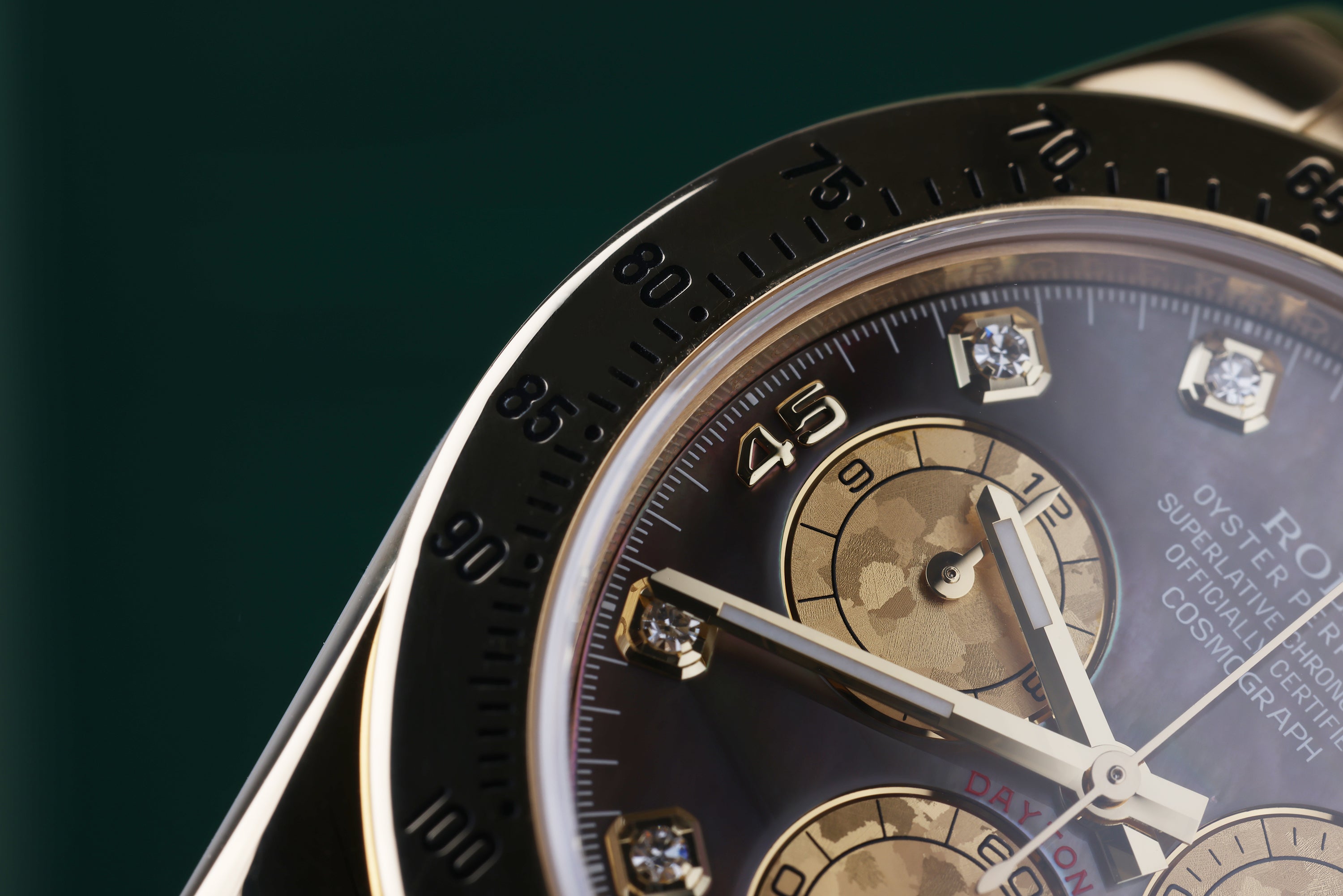 Rolex Daytona | REF. 116528 | Black Mother of Pearl Diamond Dial | Box & Papers | 18k Yellow Gold | 2014