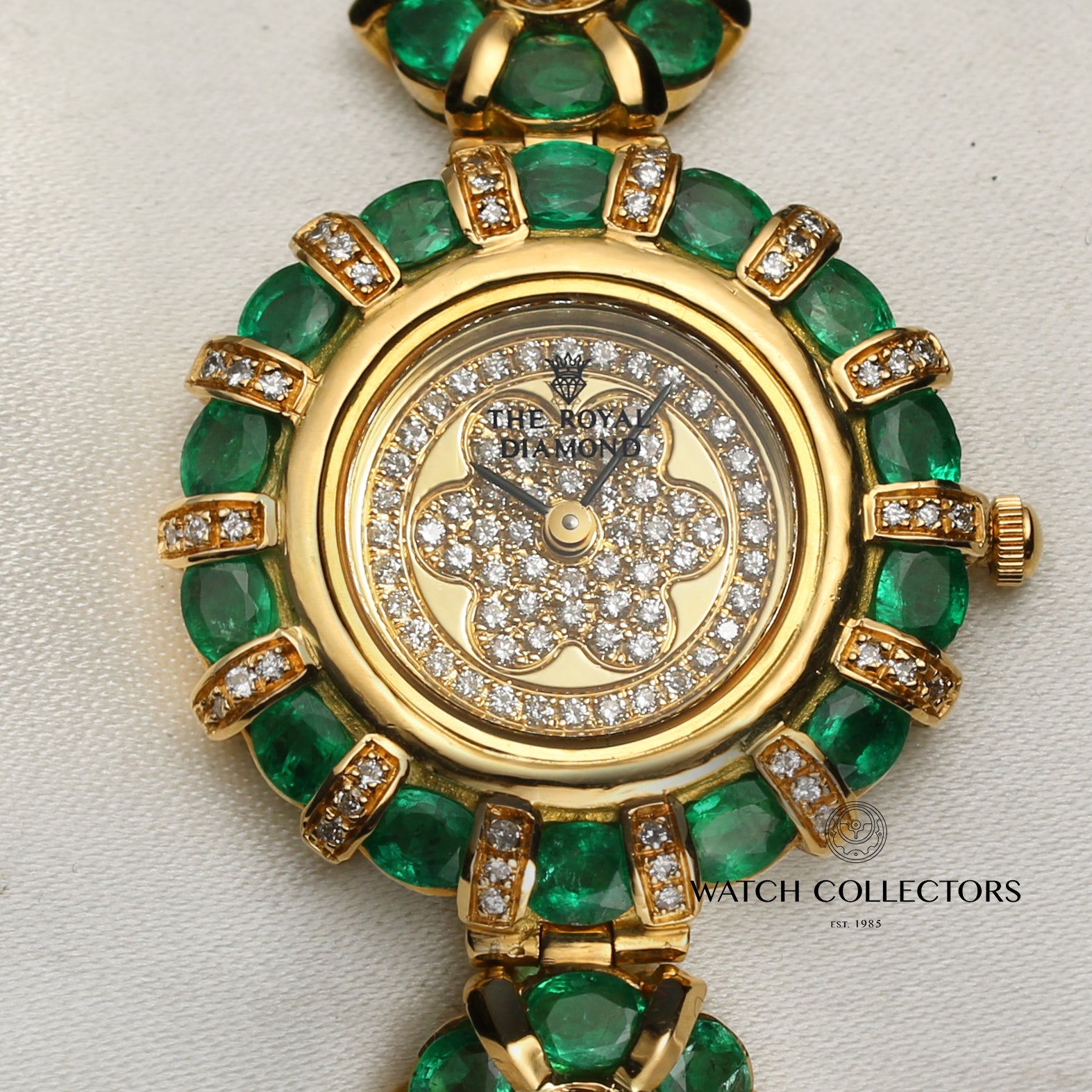 The Royal Diamond 18K Yellow Gold Diamond & Emerald Second Hand Watch Collectors 2