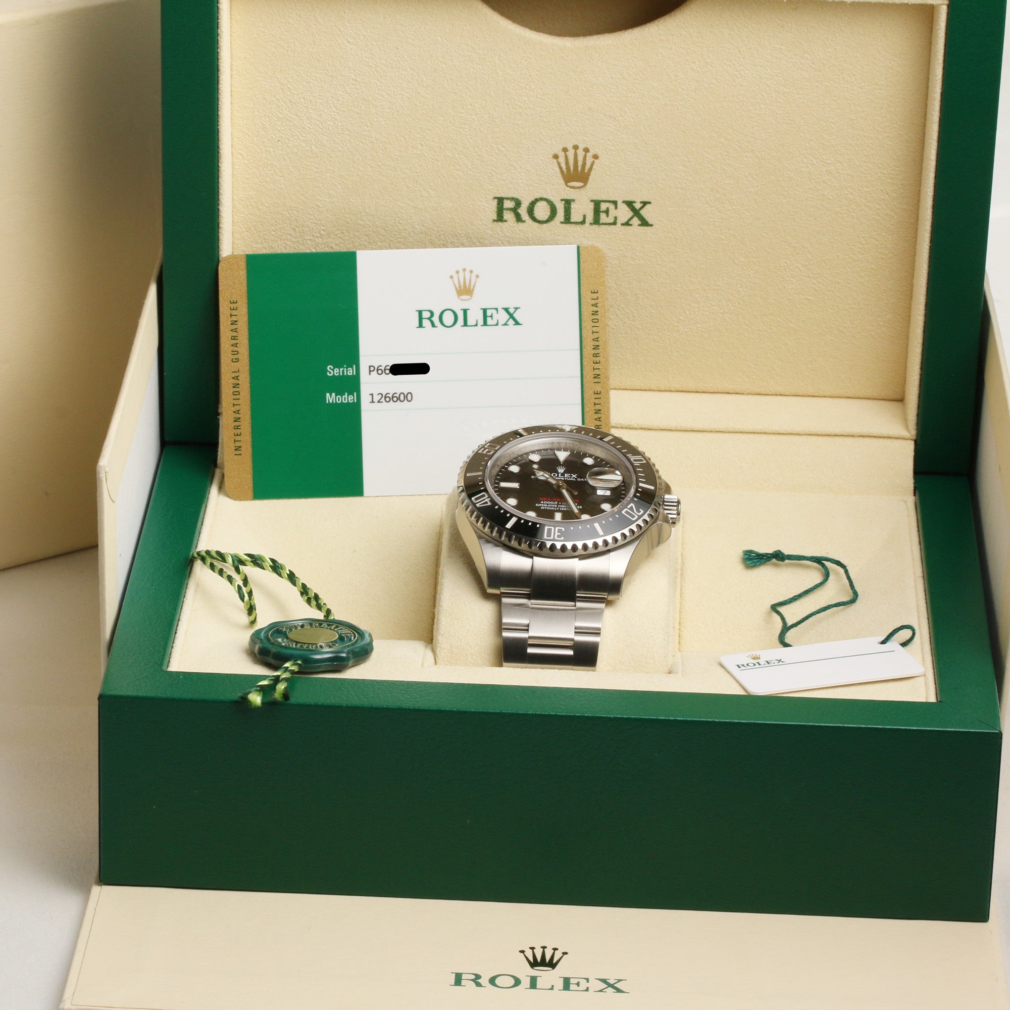 Unworn 2017 Rolex Sea-Dweller 126600 Stainless Steel Single Red Ceramic P66XXXXX Second Hand Watch Collectors 11