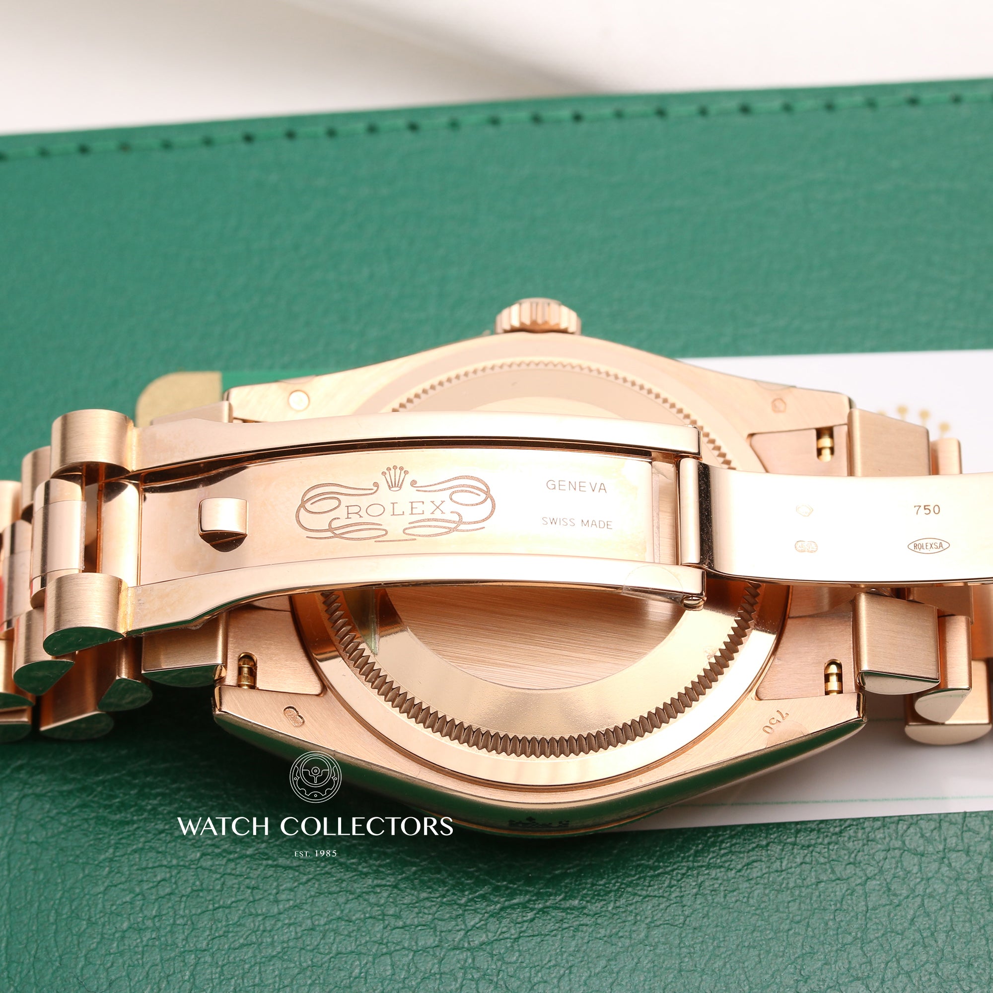 Unworn-Factory-Rolex-Day-Date-118205-Pink-Jubilee-Diamond-Dial-18k-Rose-Gold-Second-Hand-Watch-Collectors-10