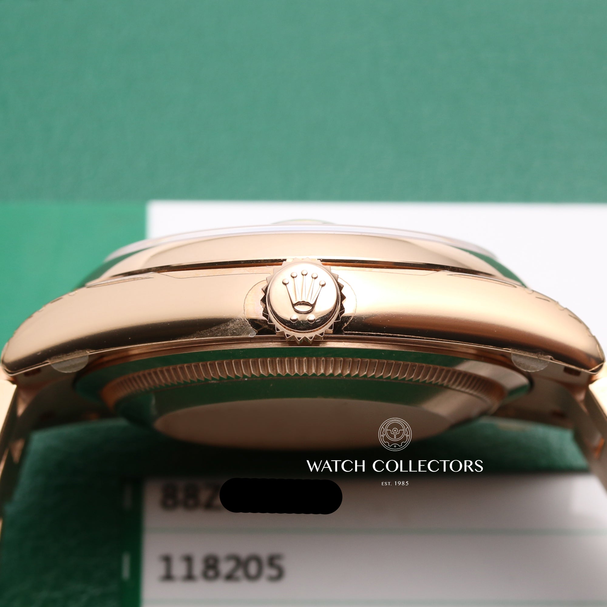 Unworn-Factory-Rolex-Day-Date-118205-Pink-Jubilee-Diamond-Dial-18k-Rose-Gold-Second-Hand-Watch-Collectors-9