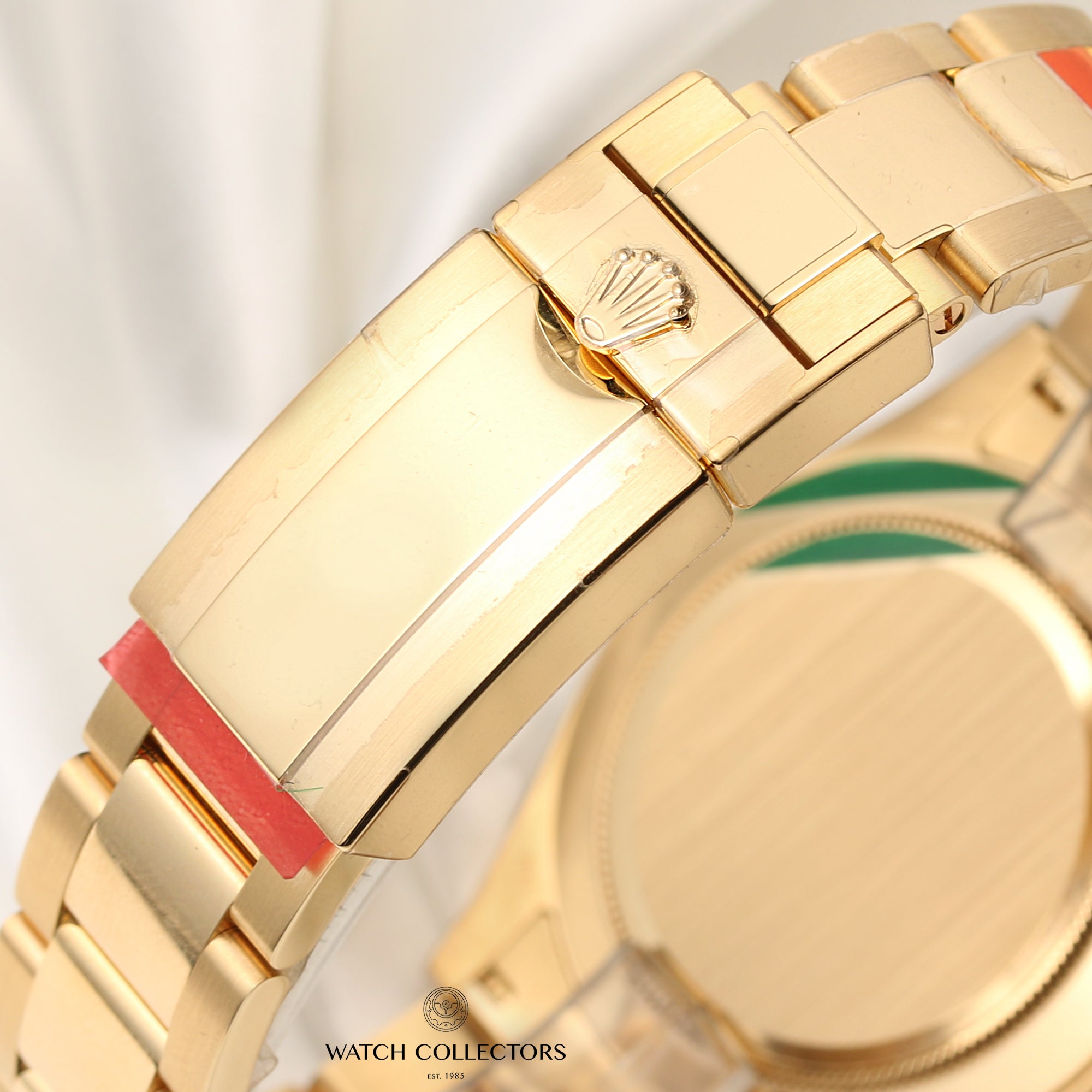 Unworn Full Set Rolex Daytona 116508 18K Yellow Gold Green Dial Second Hand Watch Collectors 11