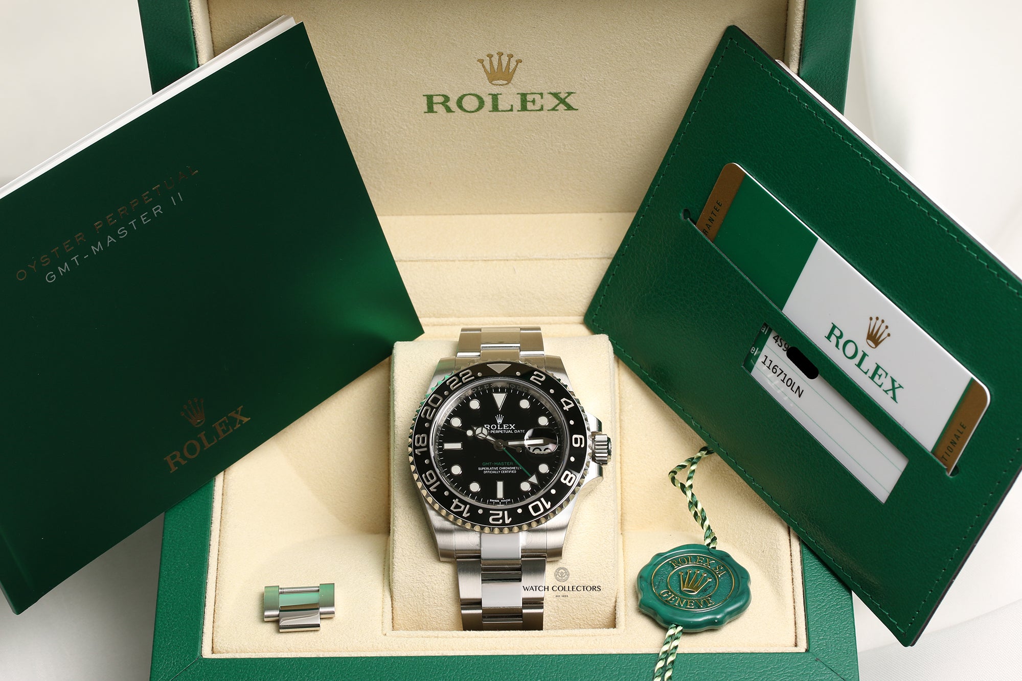 Unworn Full Set Rolex GMT-Master II 116710LN Stainless Steel Second Hand Watch Collectors 10