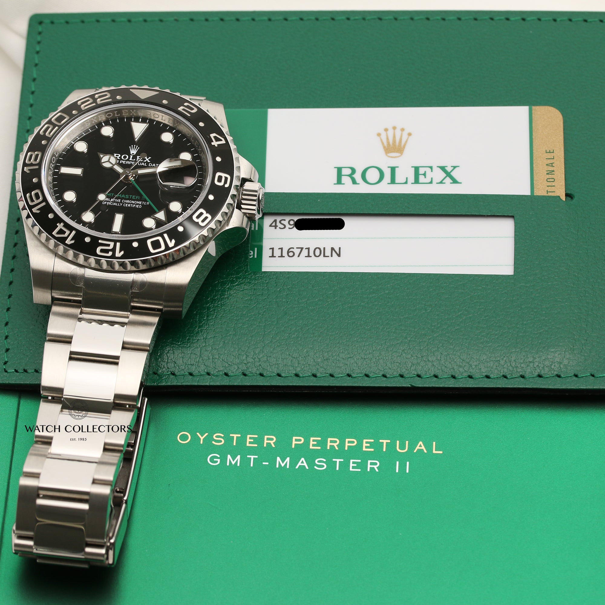 Unworn Full Set Rolex GMT-Master II 116710LN Stainless Steel Second Hand Watch Collectors 9