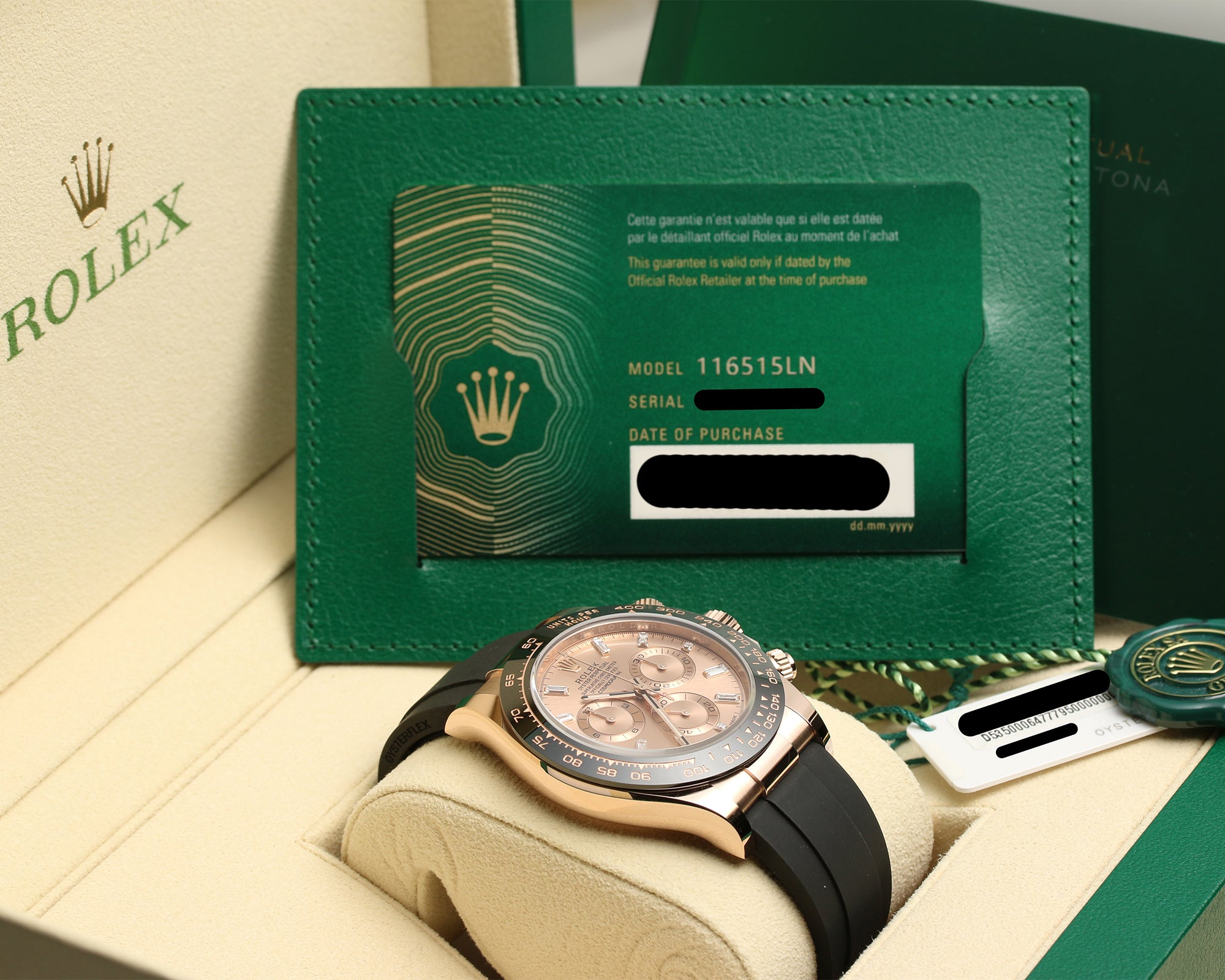 Unworn Rolex Daytona 116515LN 18K Rose Gold Second Hand Watch Collectors 8