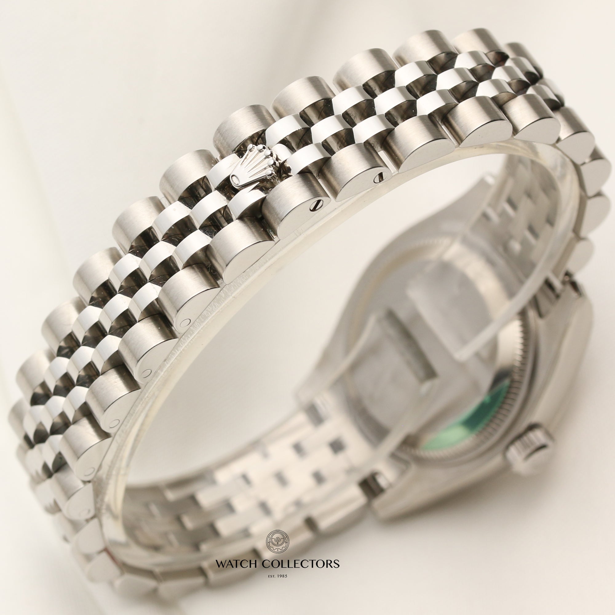 Unworn Rolex Lady DateJust 179174 Stainless Steel & 18K White Gold Bezel Silver Diamond Dial Second Hand Watch Collectors 5