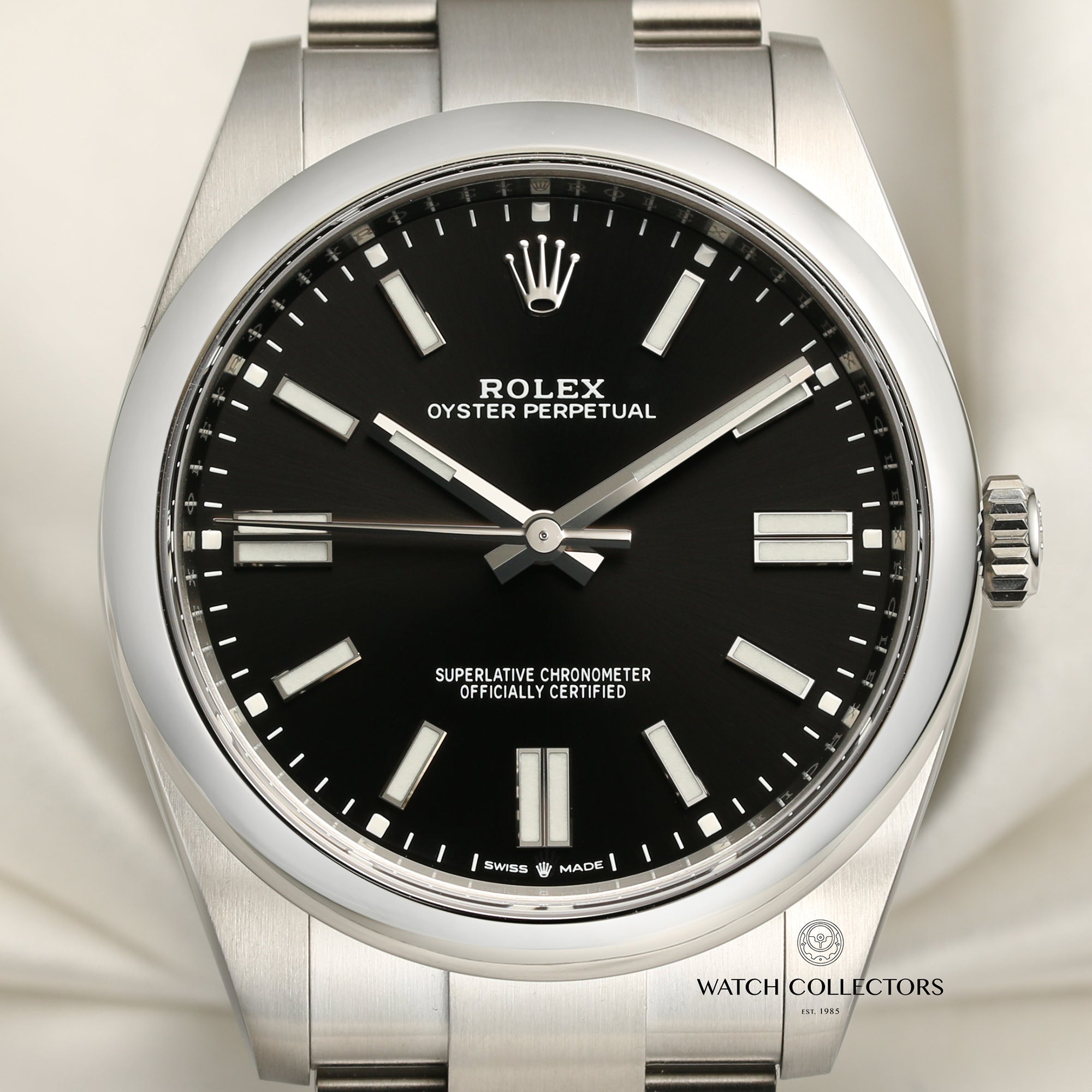 Unworn Rolex Oyster Perpetual 124300 Black Stainless Steel Second Hand Watch Collectors 2
