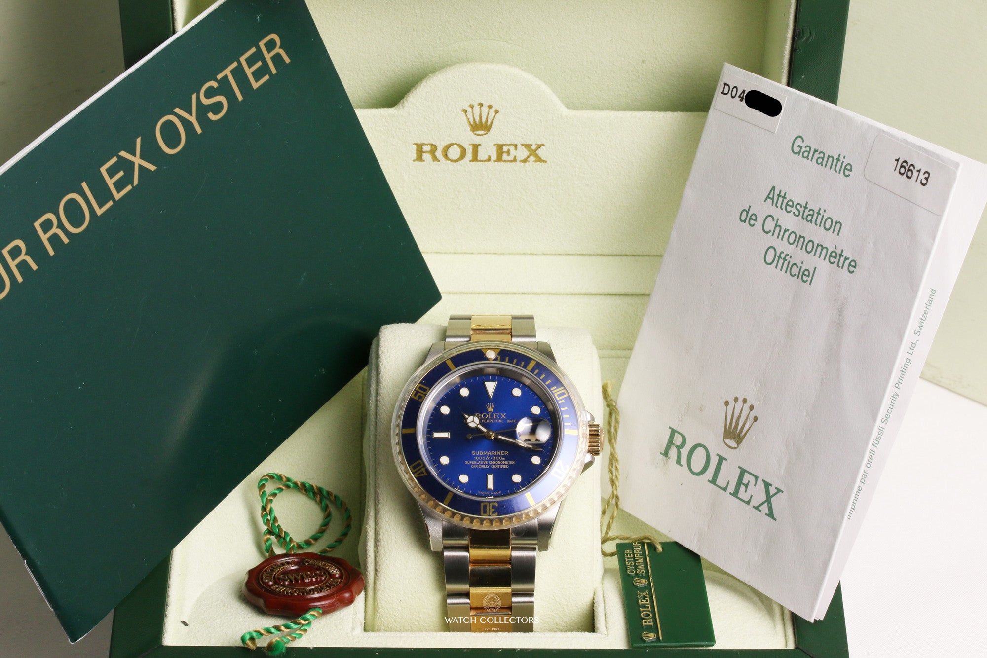 Unworn-Rolex-Submariner-16613-Steel-Gold-Blue-Full-Set-Second-Hand-Watch-Collectors-8