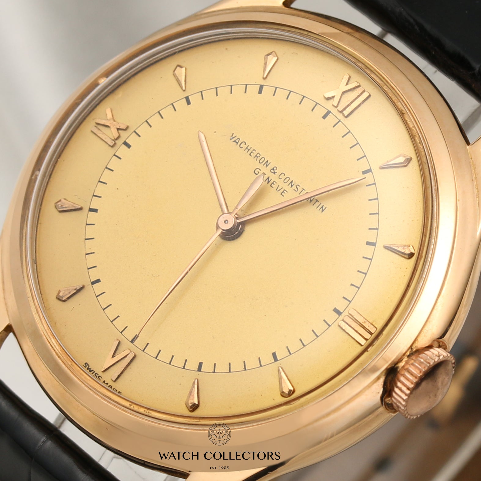 Vacheron Constantin 18K Rose Gold Bumper Movement Second Hand Watch Collectors 4