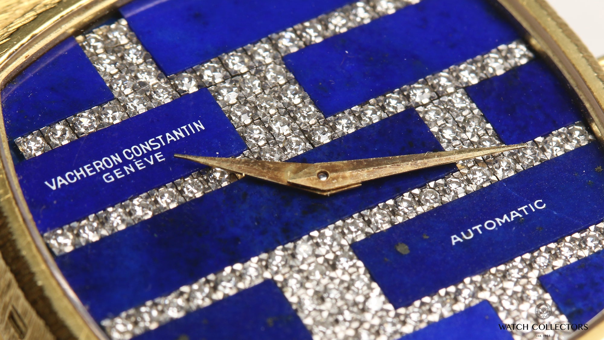 Vacheron Constantin 18K Yellow Gold Lapis Lazuli Diamond Dial Second Hand Watch Collectors 5