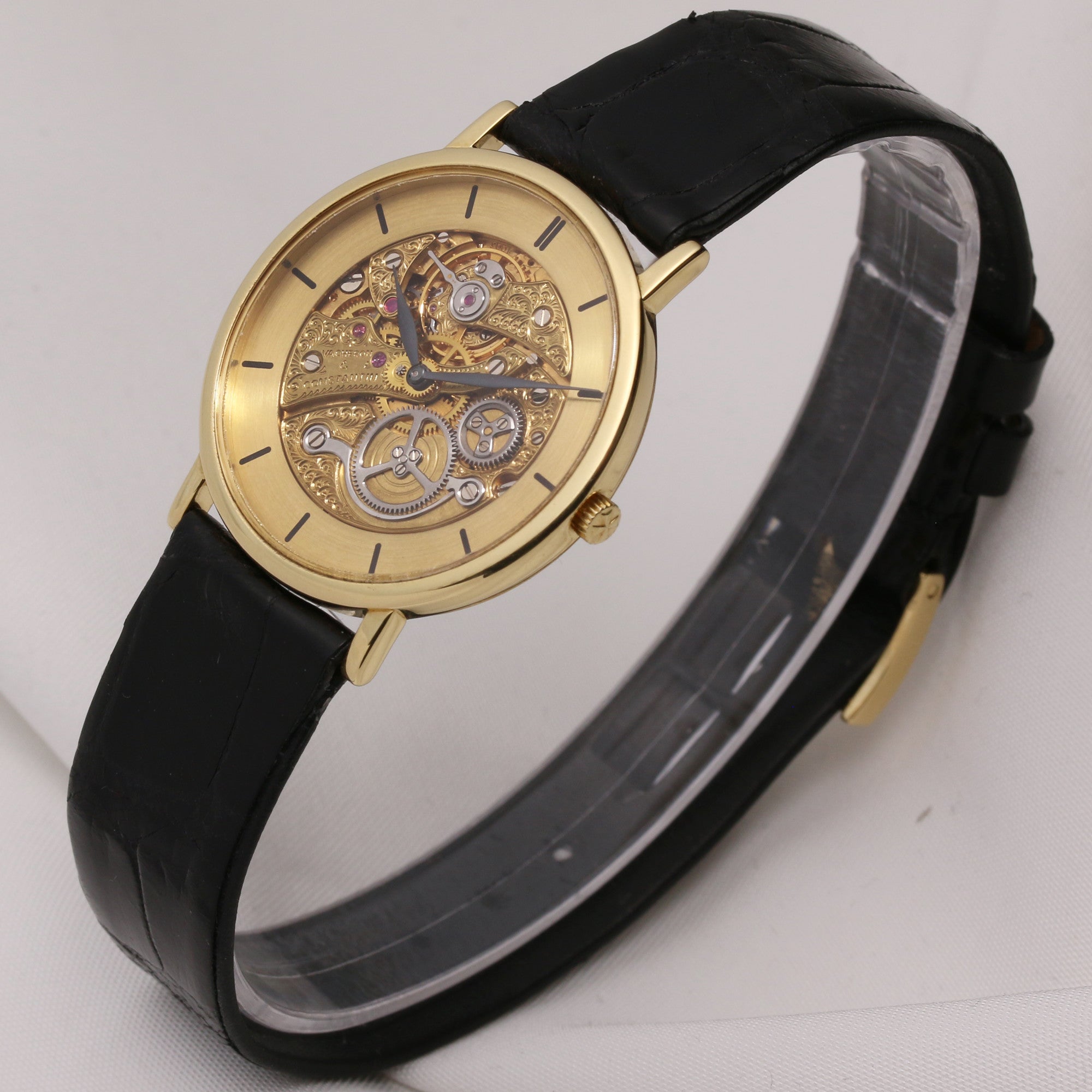 Vacheron Constantin 18K Yellow Gold Skeleton Second Hand Watch Collectors 3